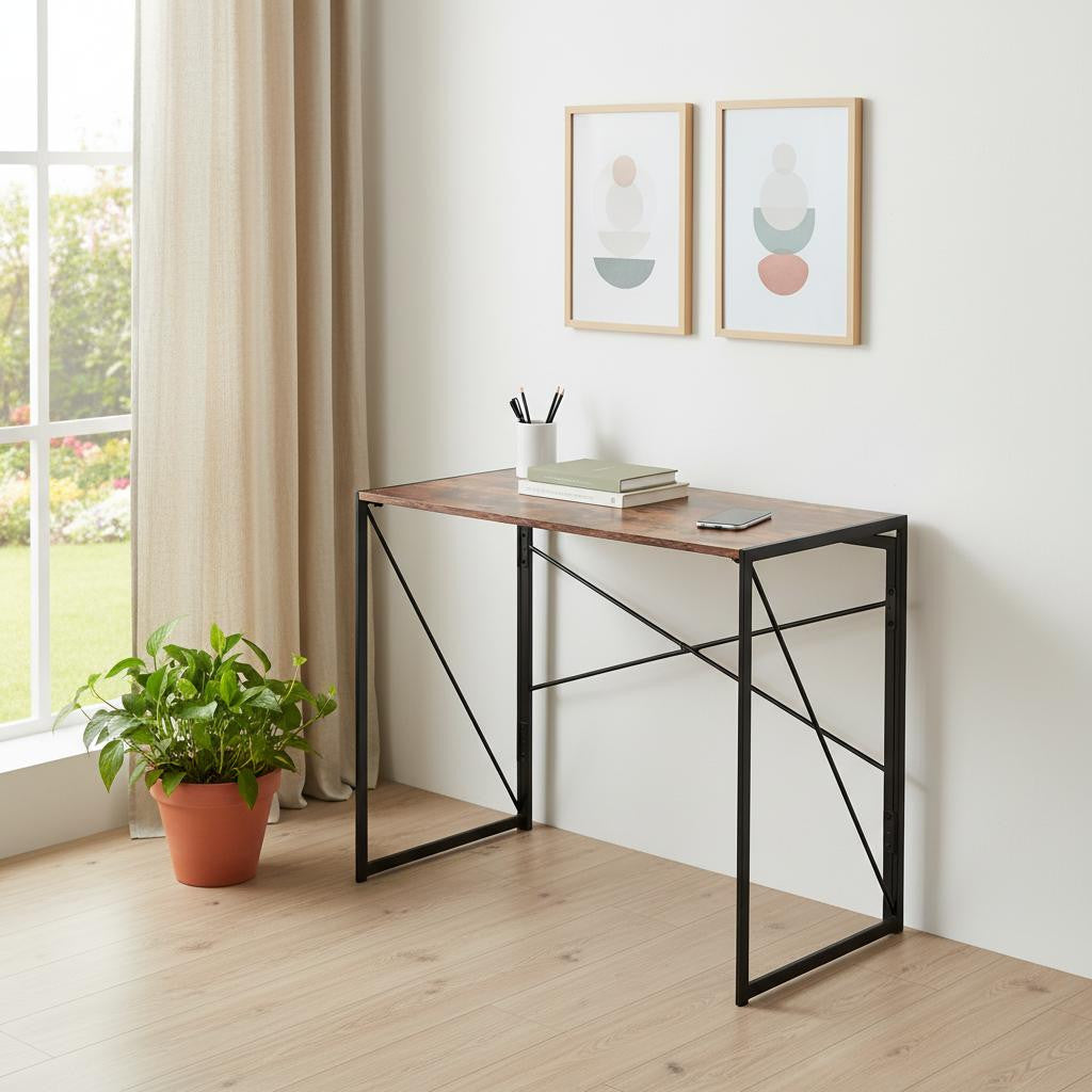 39" Brown and Black Computer Desk