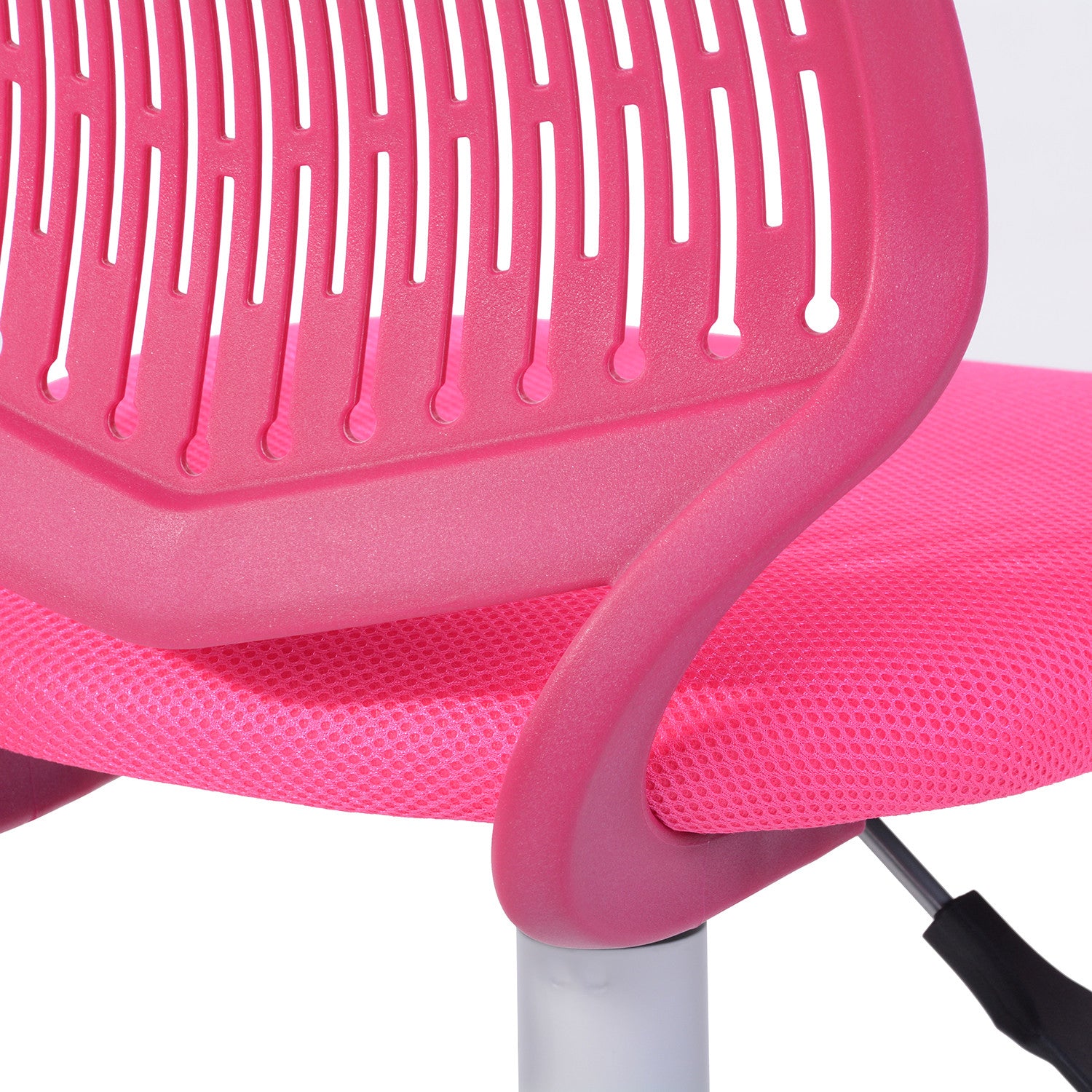 Pink and White Adjustable Height Swivel Rolling Office Chair