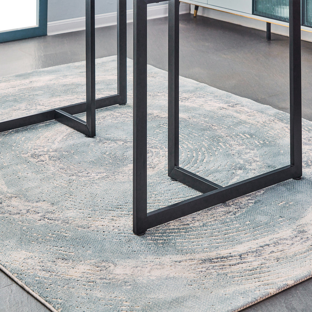 47" Clear And Black Glass And Metal Dining Table