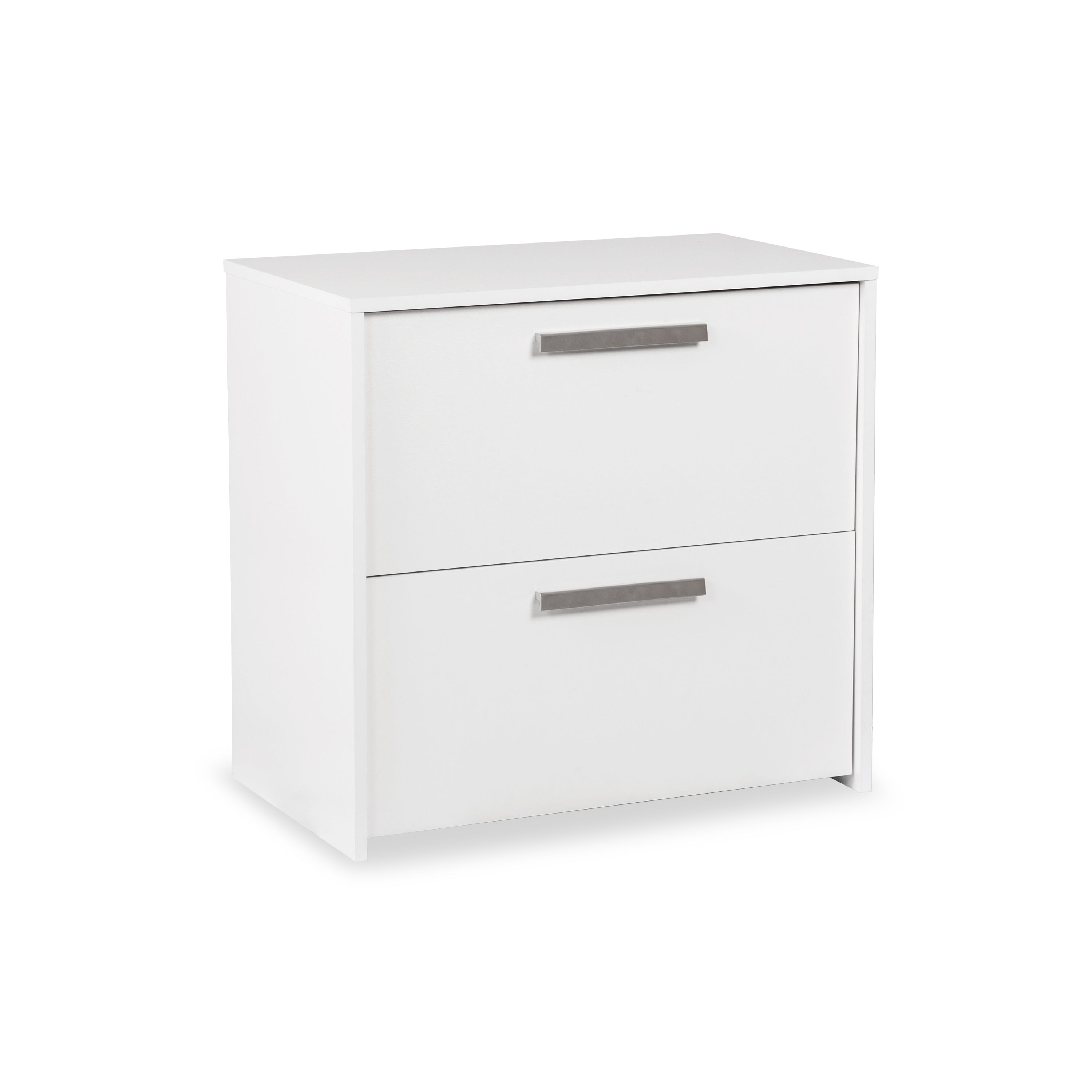30" White Wood Two Drawers Filing Cabinet