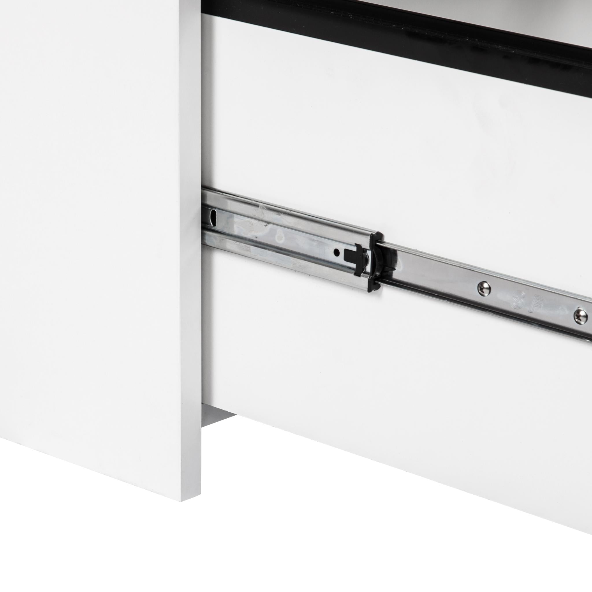 30" White Wood Two Drawers Filing Cabinet