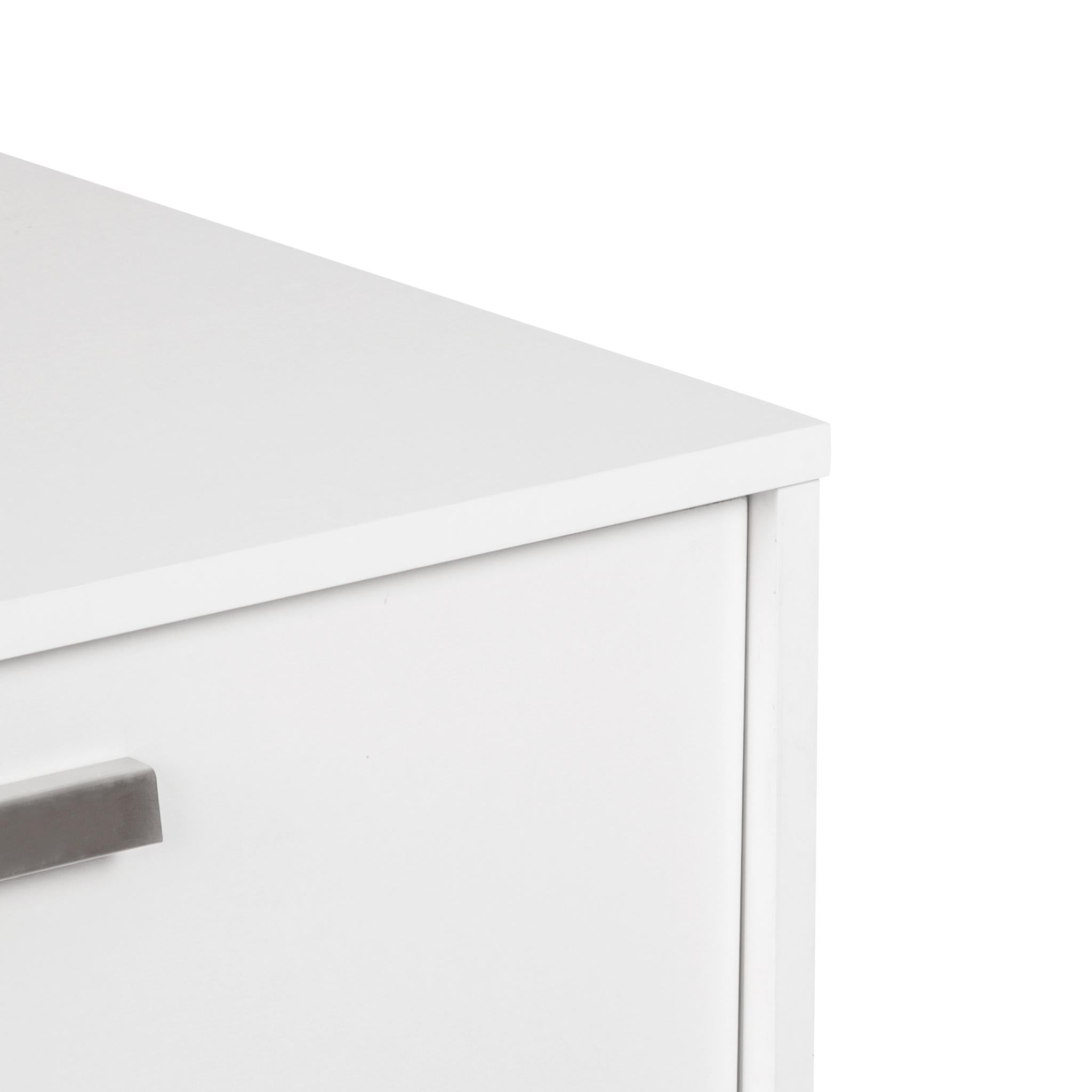 30" White Wood Two Drawers Filing Cabinet