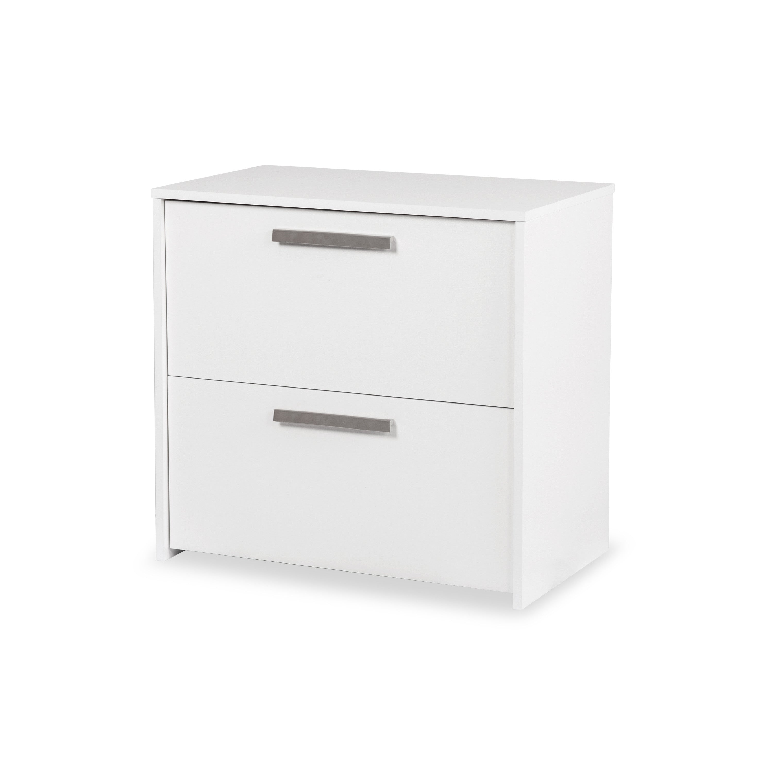 30" White Wood Two Drawers Filing Cabinet