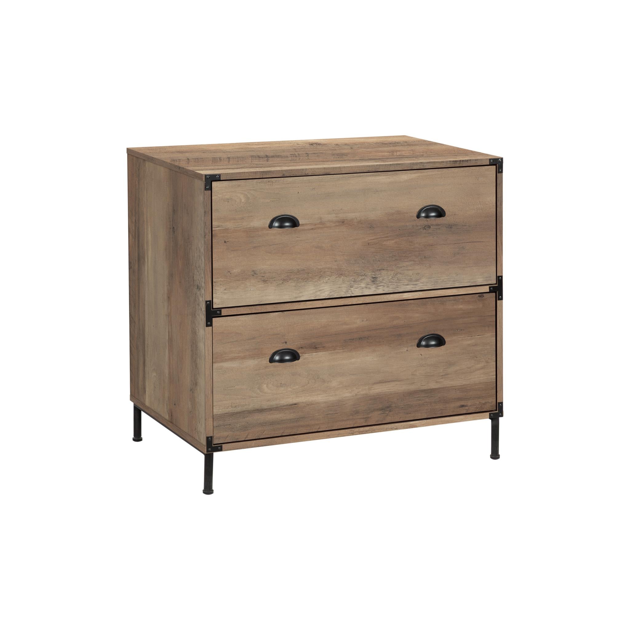 30" Oak Wood Two Drawers Filing Cabinet