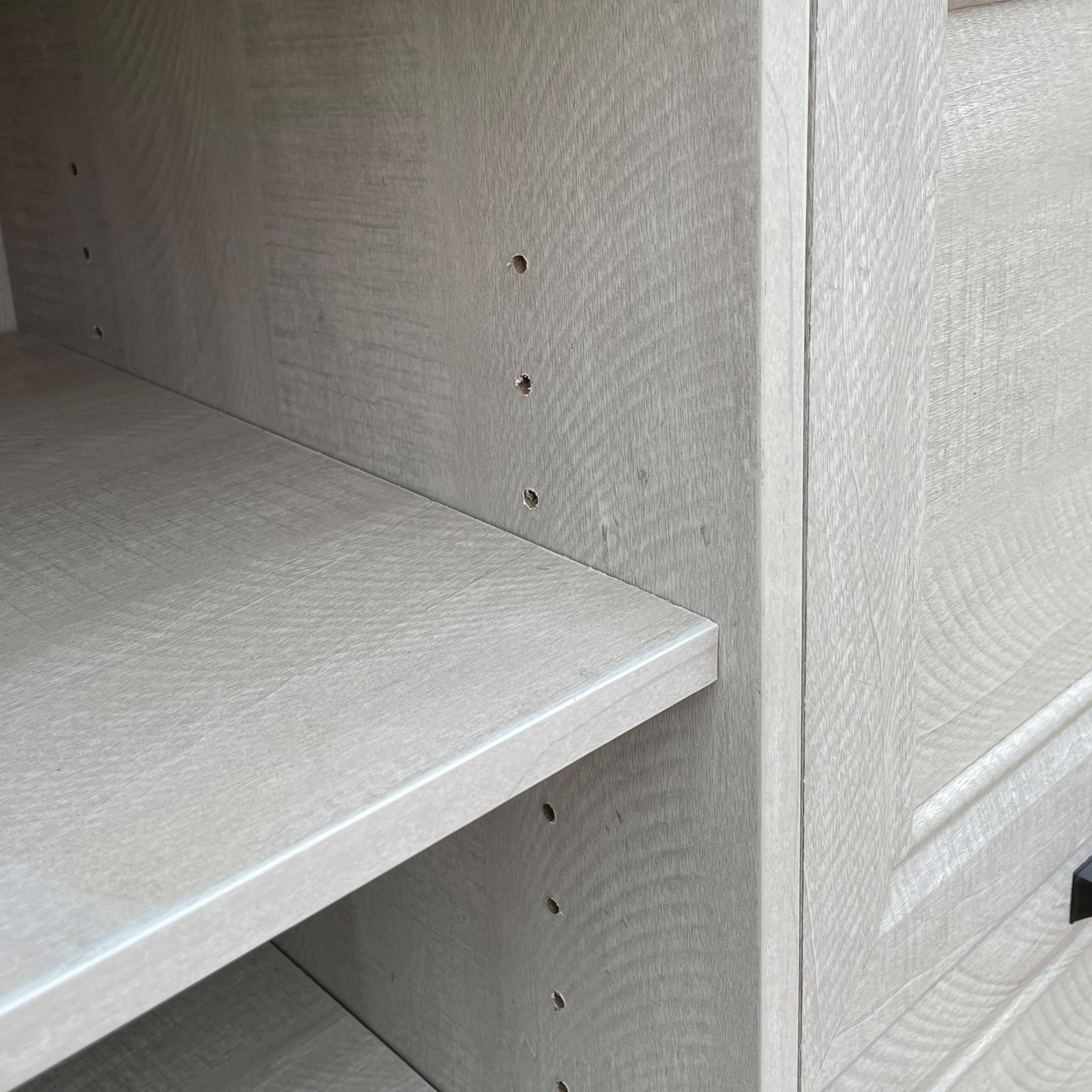 30" Light Gray Distressed Wood Two Drawers Filing Cabinet