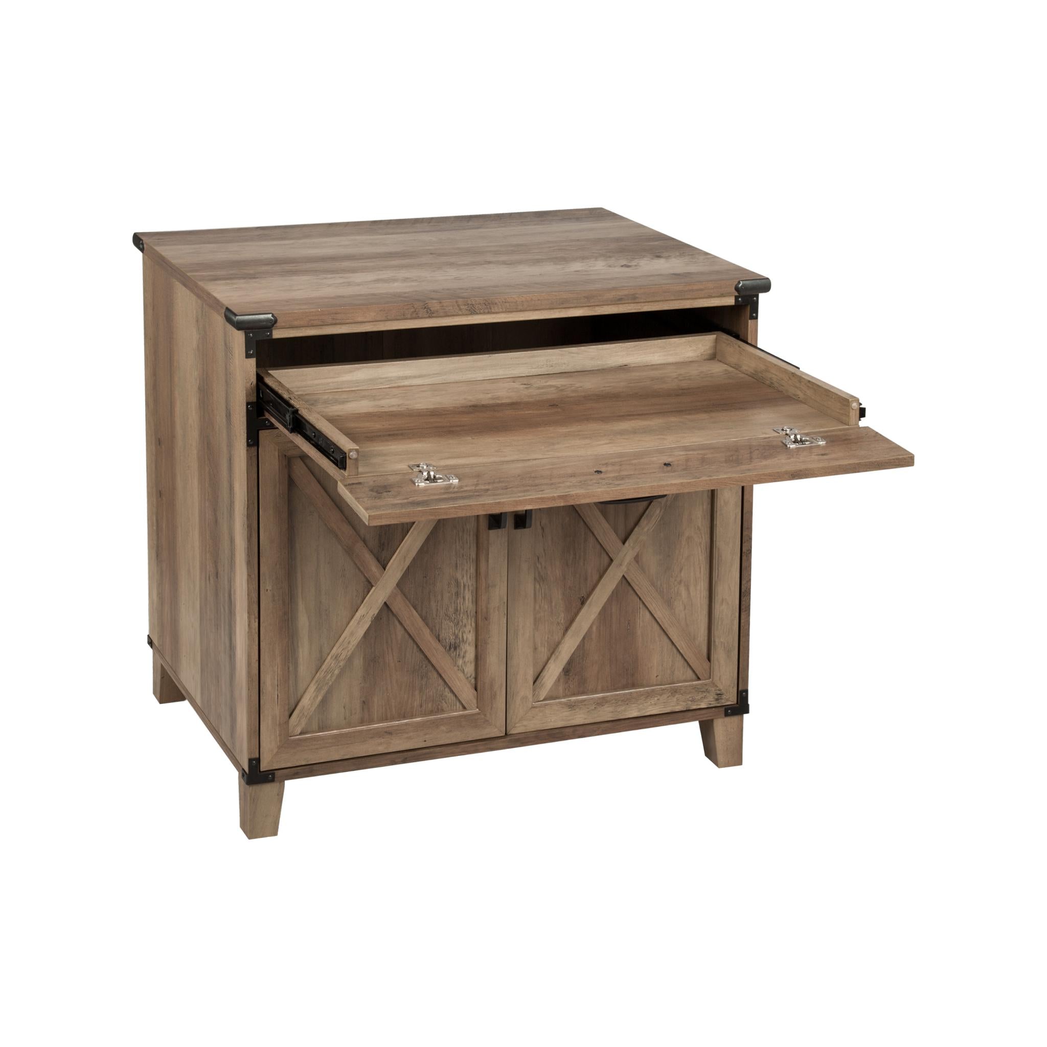 30" Oak Wood Drawer Filing Cabinet