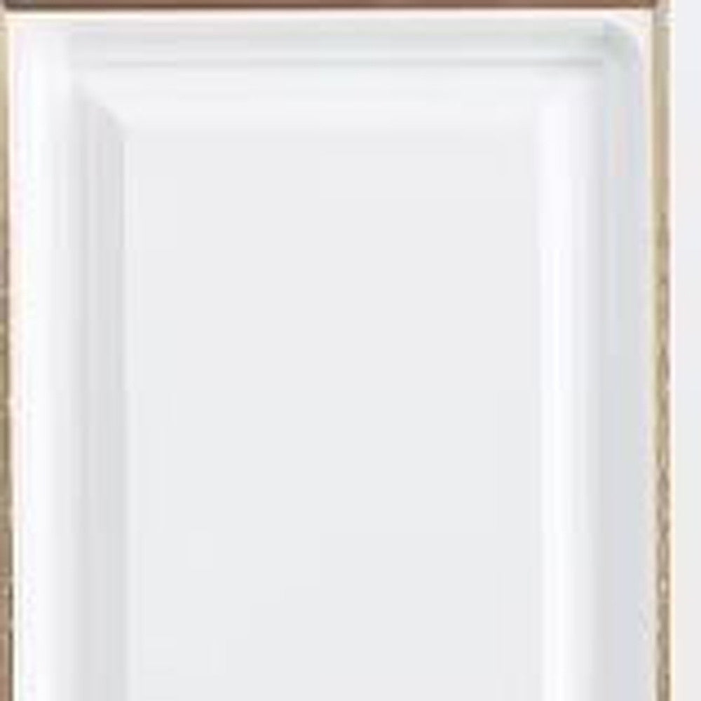 74" White And Gold Five Door Two Drawer Combo Dresser