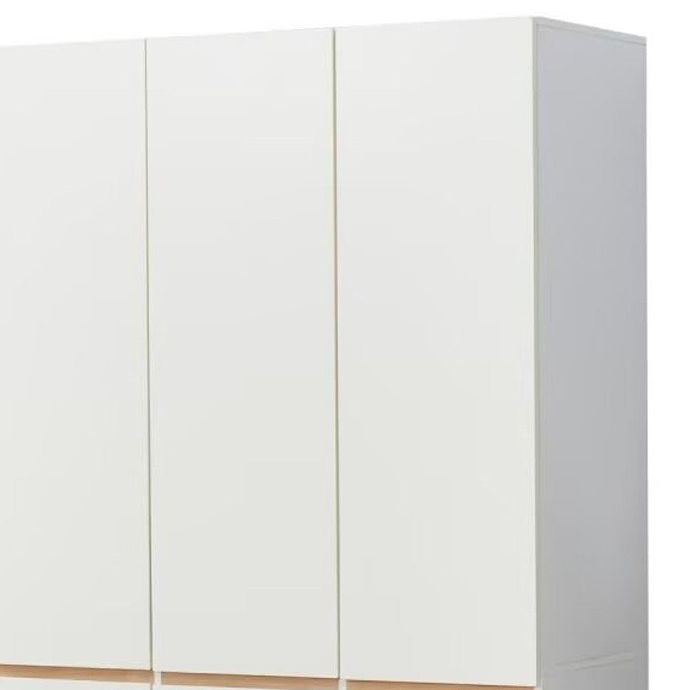 74" White Six Door Combo Dresser