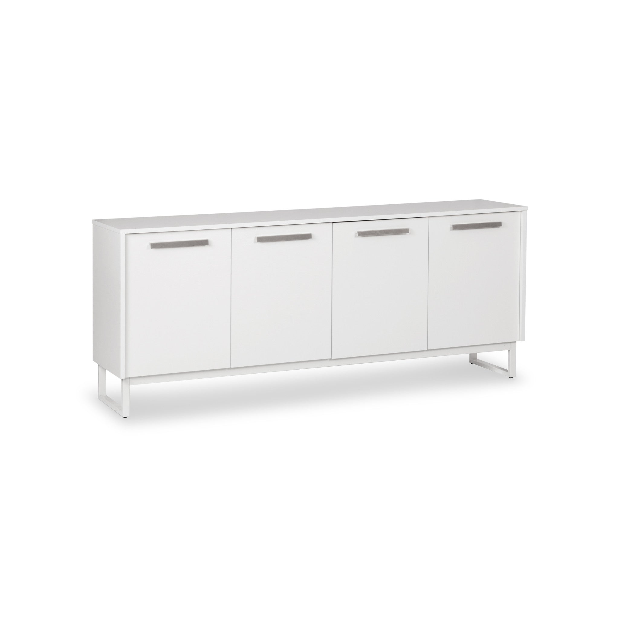 75" White Wood Console Accent Cabinet With Four Doors
