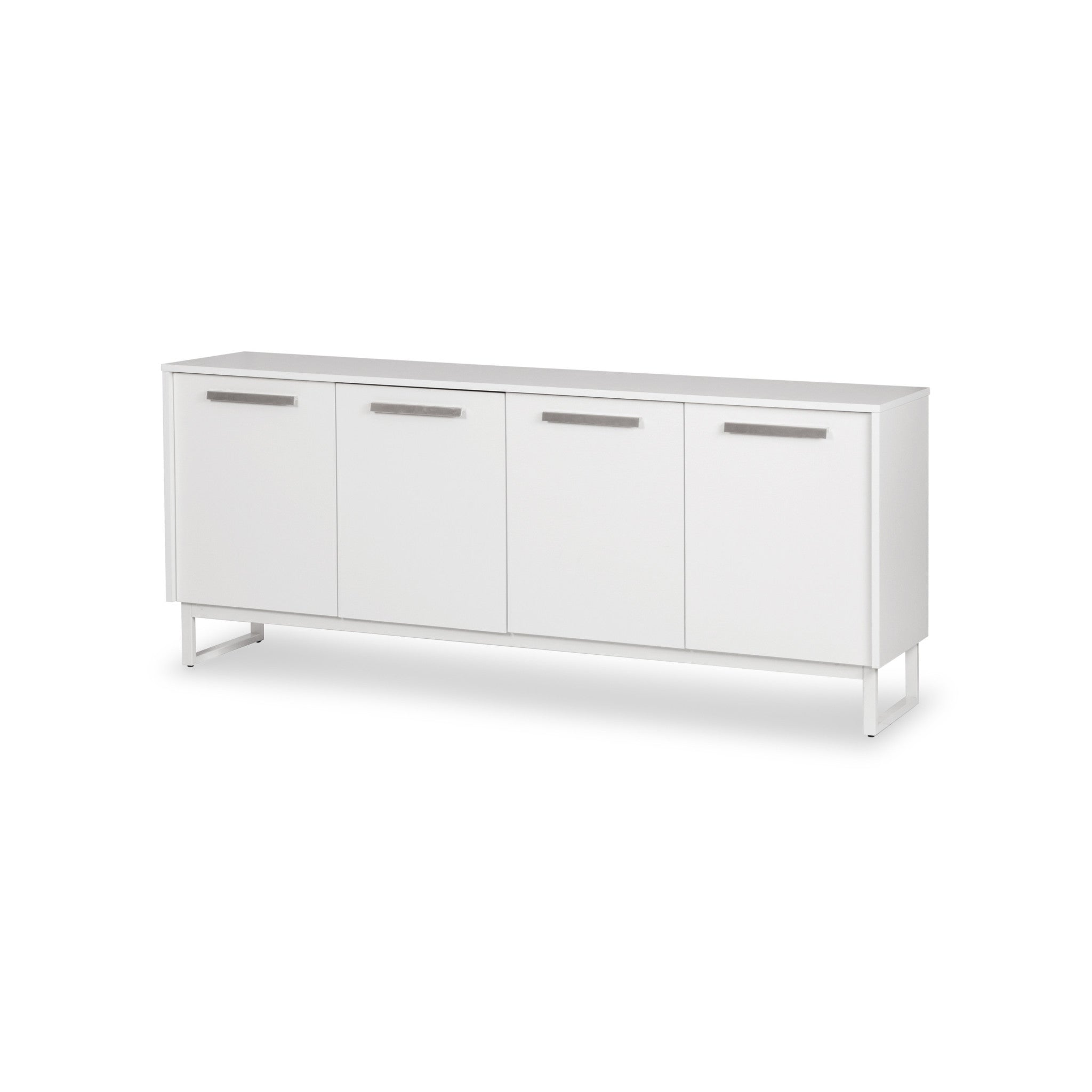 75" White Wood Console Accent Cabinet With Four Doors