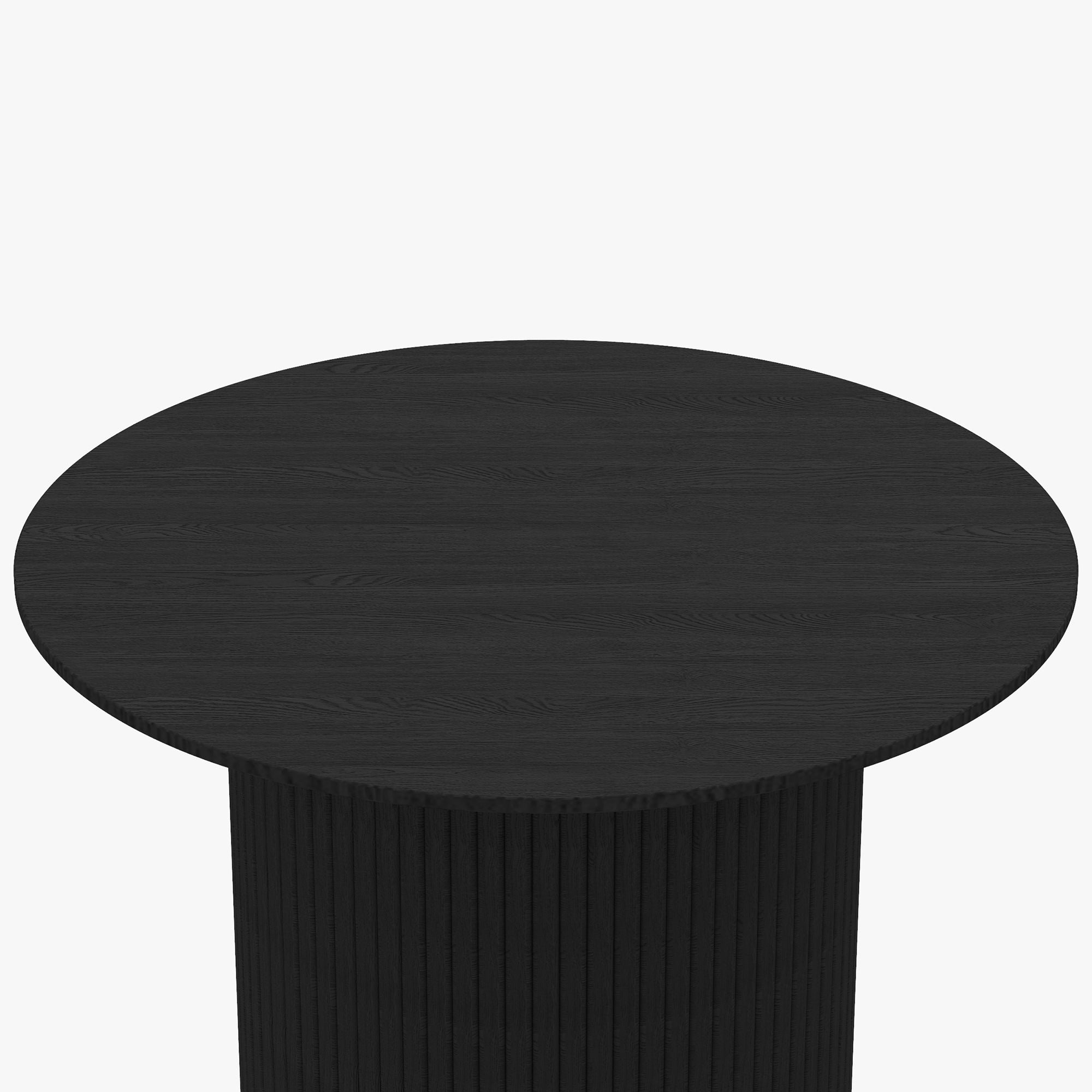 24" Black Wood Round Pedestal Coffee Table