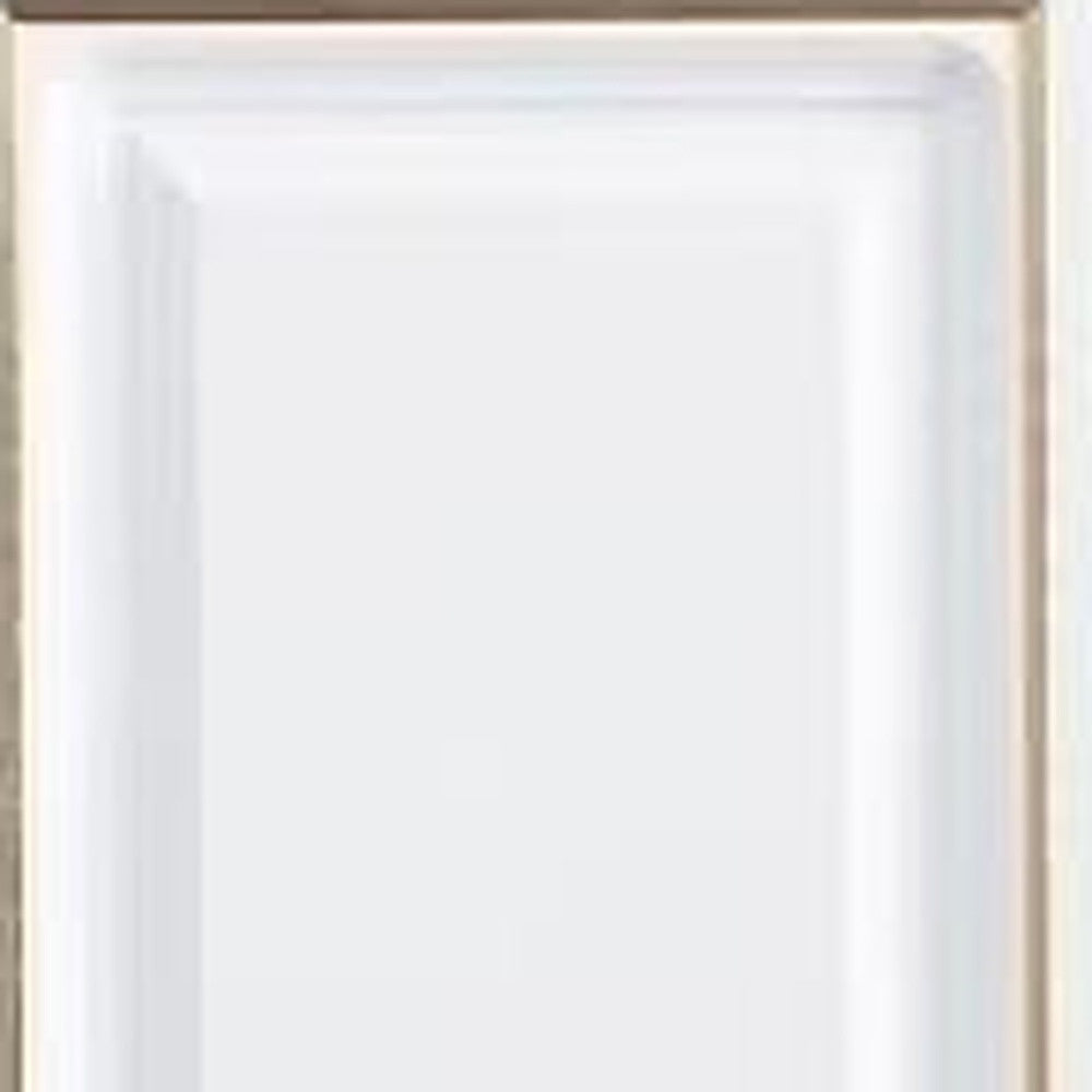 74" White And Gold Five Door Two Drawer Combo Dresser