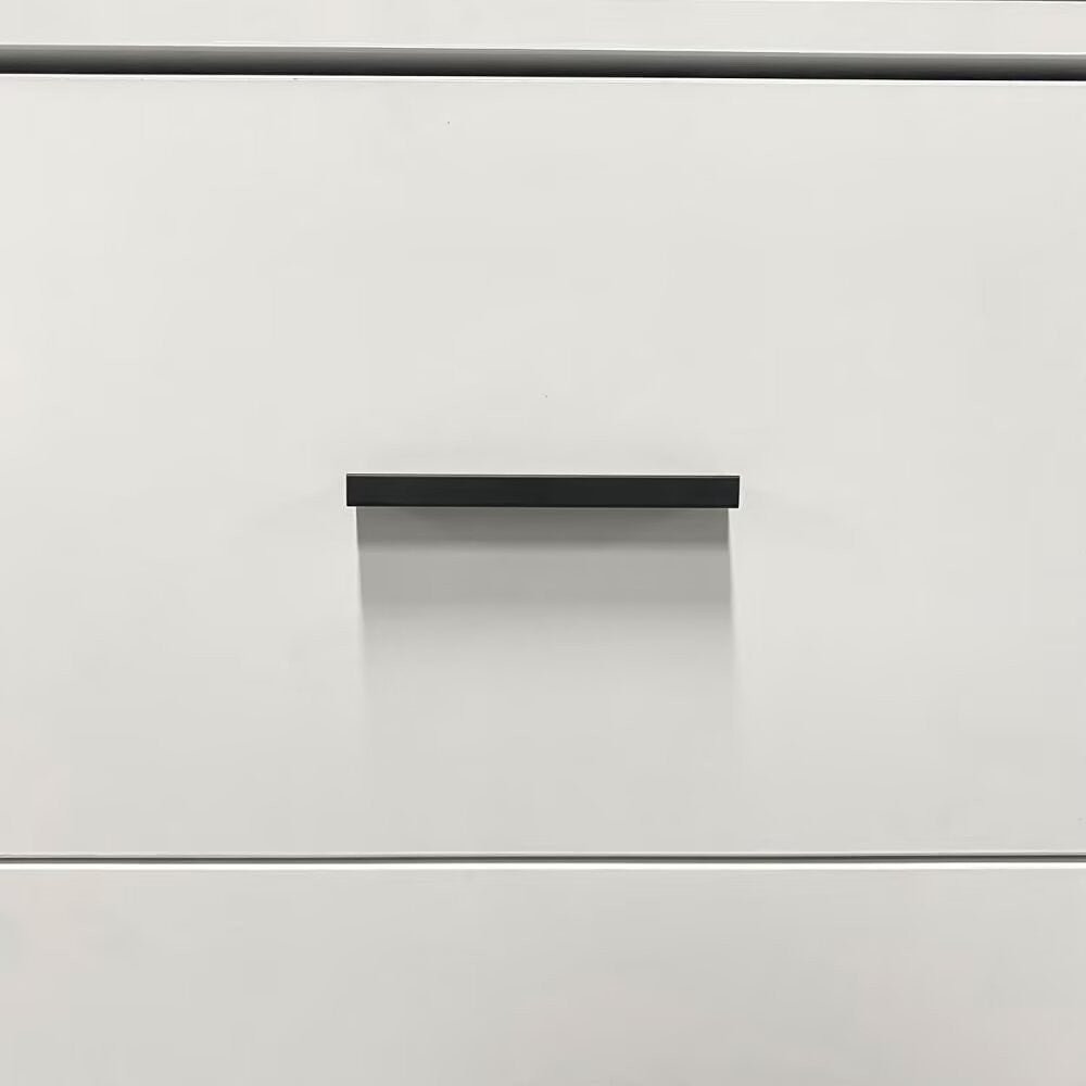 71" White Mirrored Five Door Two Drawer Combo Dresser