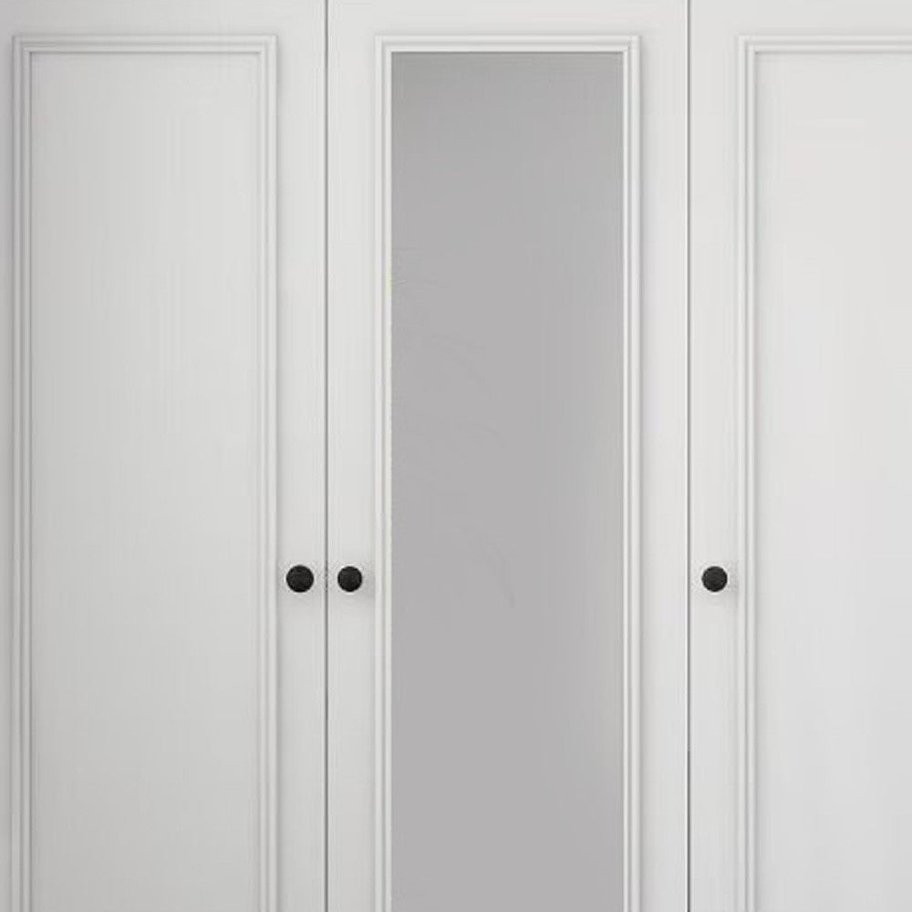71" White Mirrored Four Door Two Drawer Combo Dresser