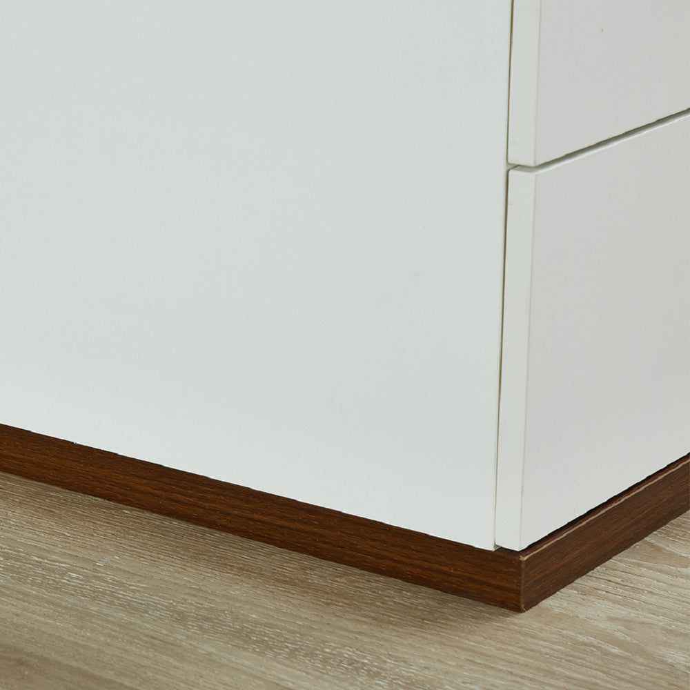 71" White Four Door Four Drawer Combo Dresser