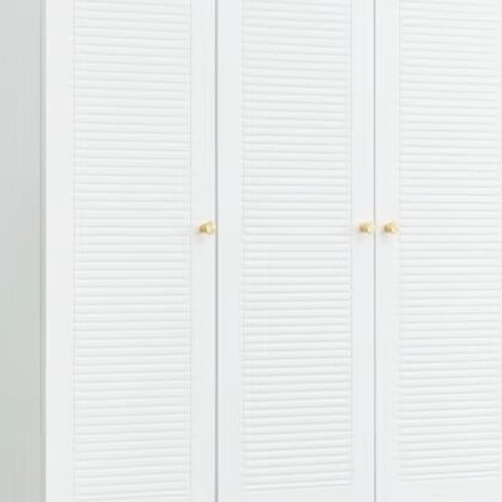 74" White Five Door Two Drawer Combo Dresser