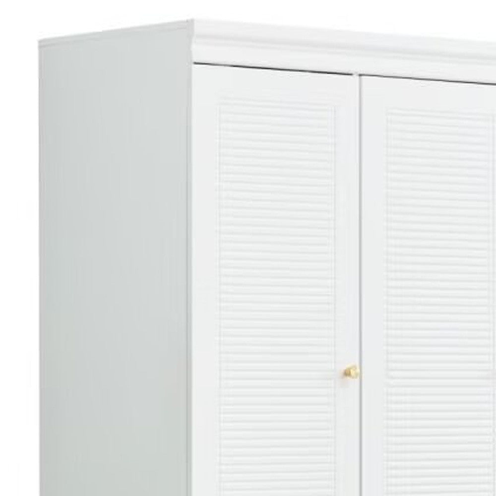 74" White Five Door Two Drawer Combo Dresser