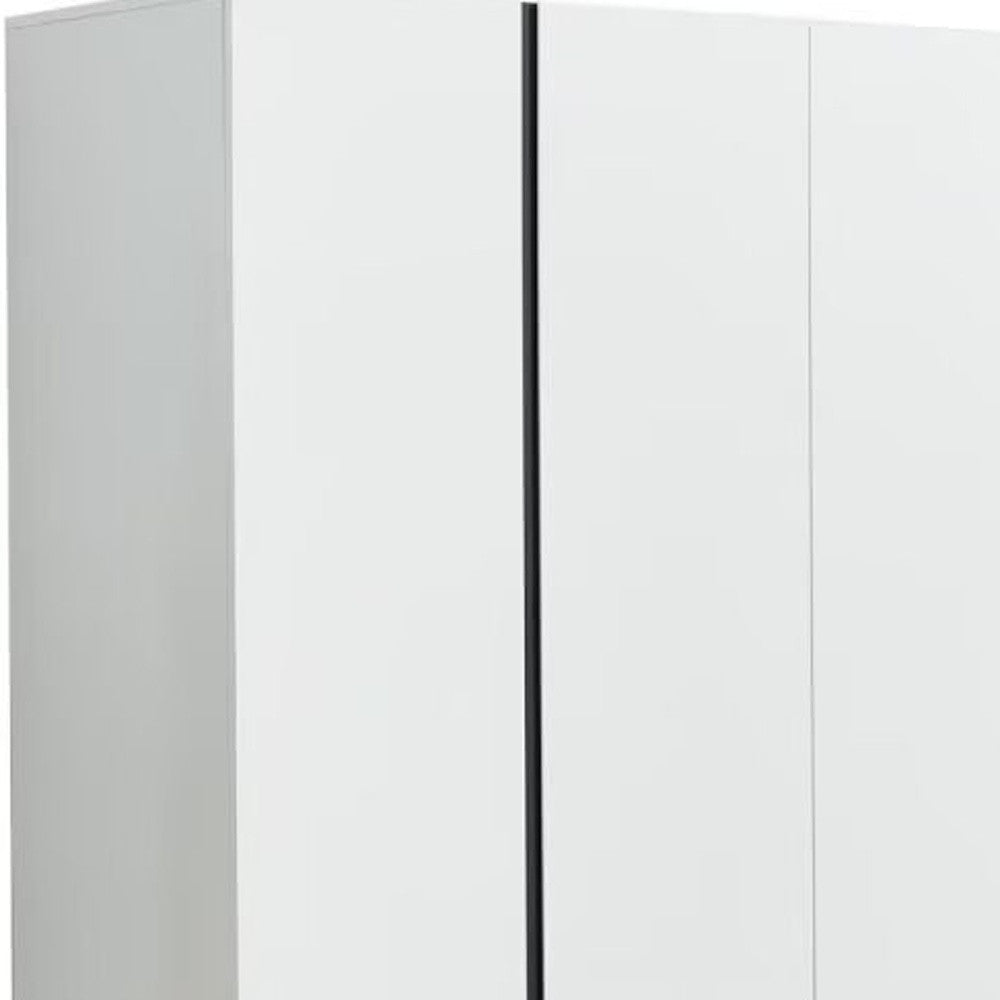 74" White And Black Four Door Four Drawer Combo Dresser