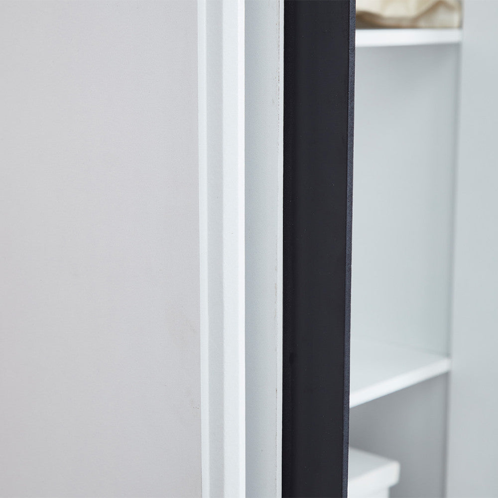 74" White And Black Four Door Four Drawer Combo Dresser