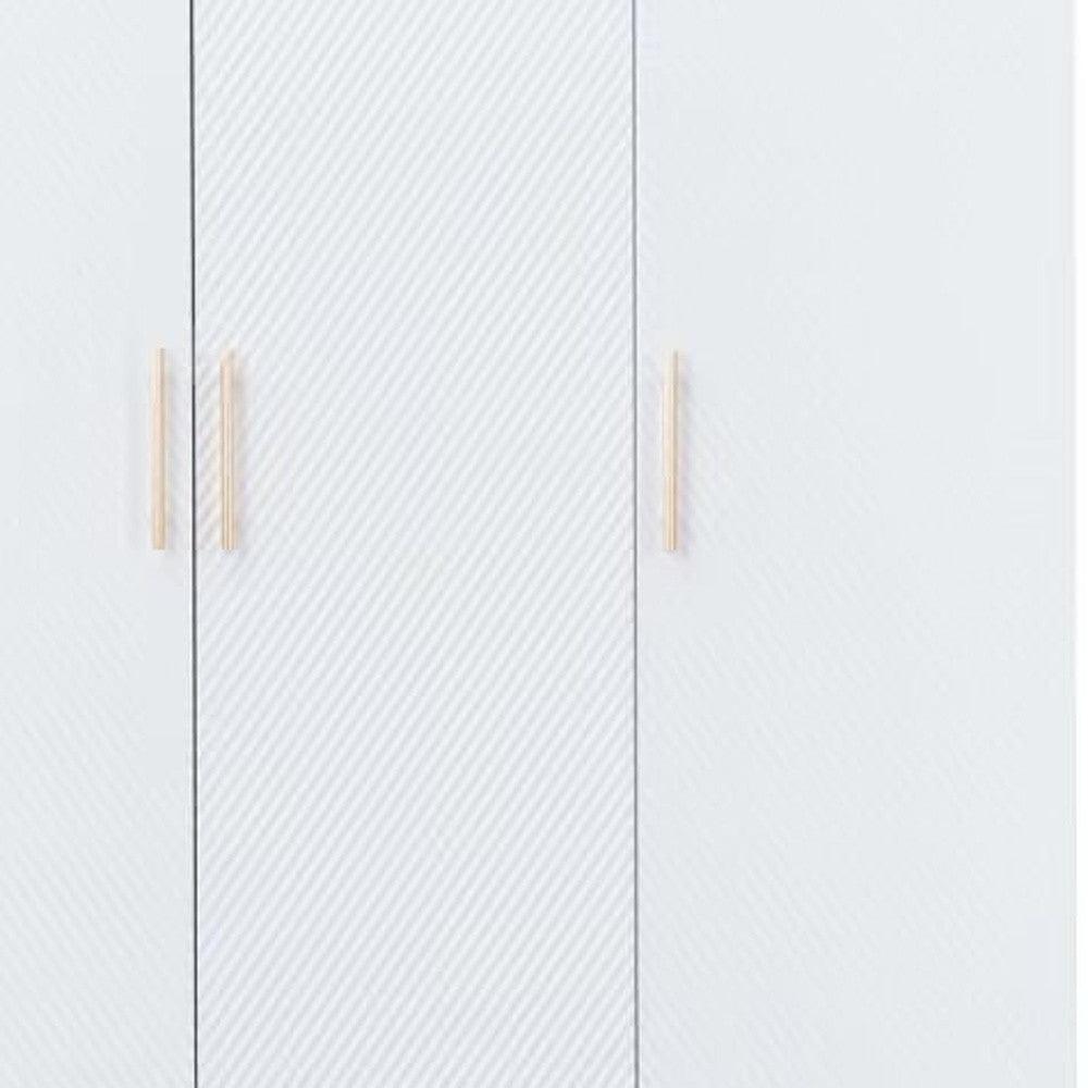 74" White Four Door Three Drawer Combo Dresser