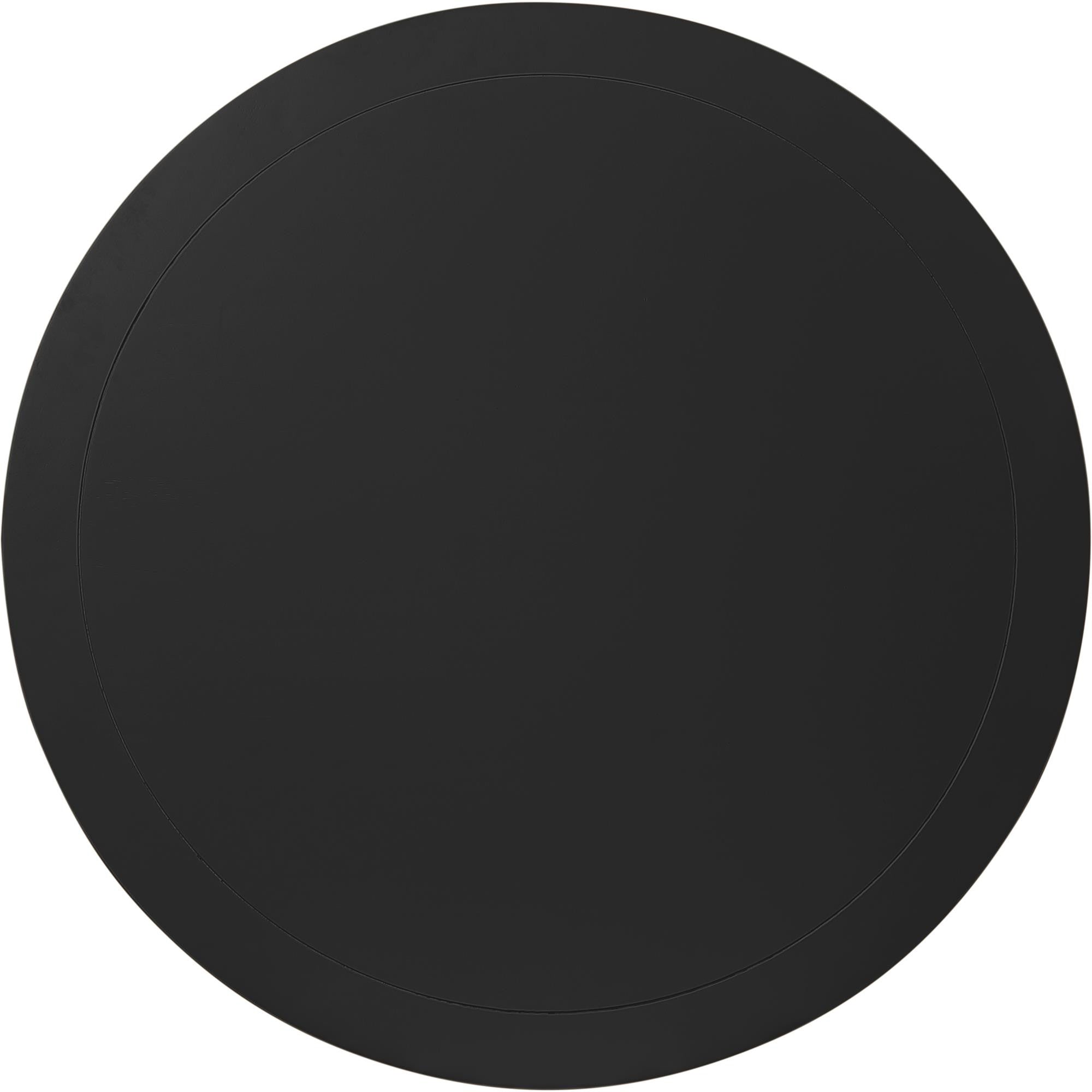 39" Black Solid Wood Round Top Dining Table