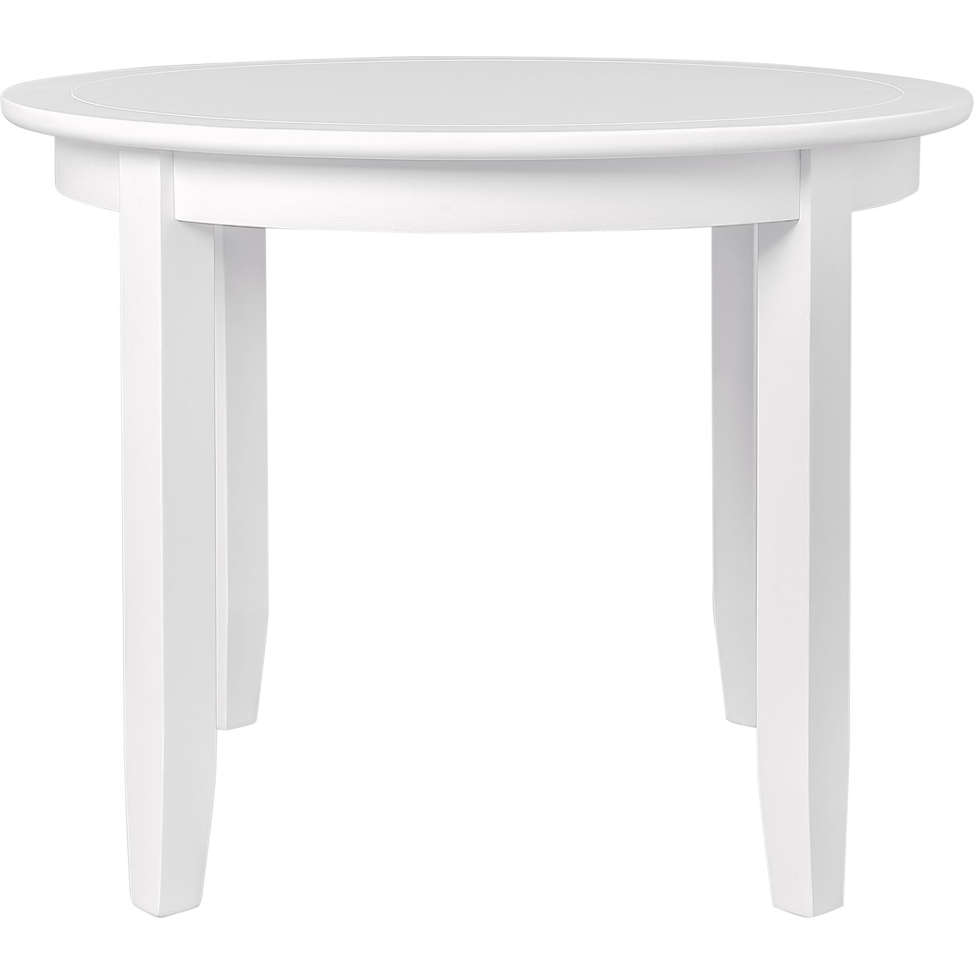 39" White Solid Wood Round Top Dining Table