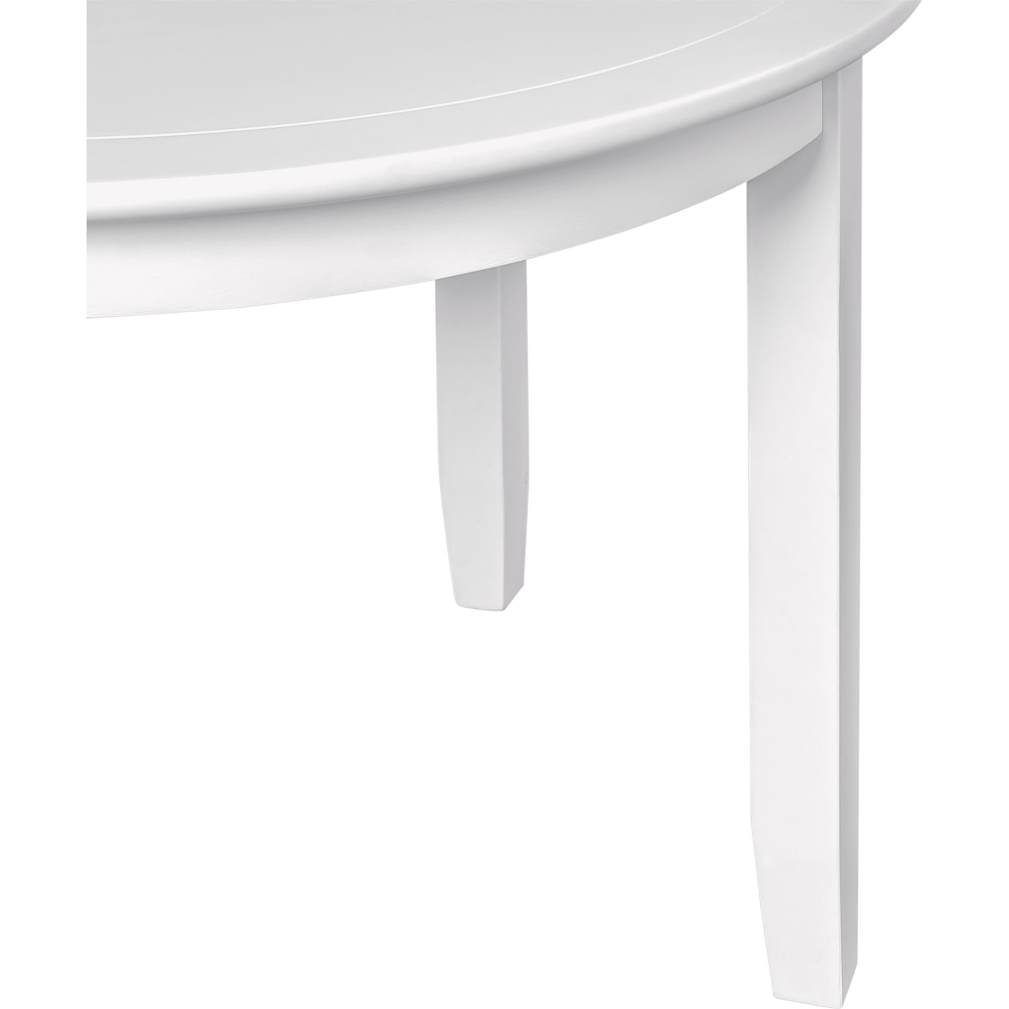 39" White Solid Wood Round Top Dining Table