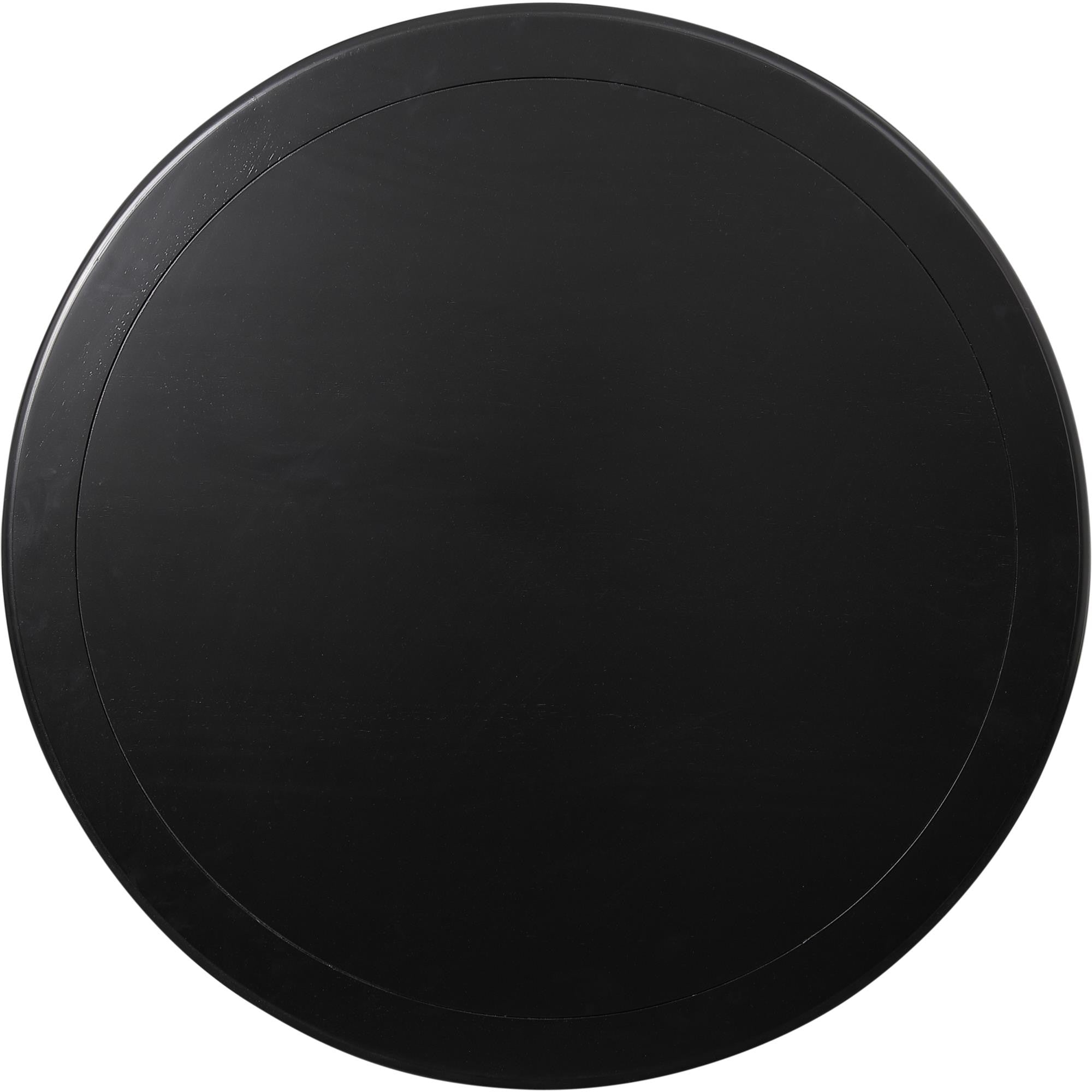 39" Black Solid Wood Round Top Dining Table