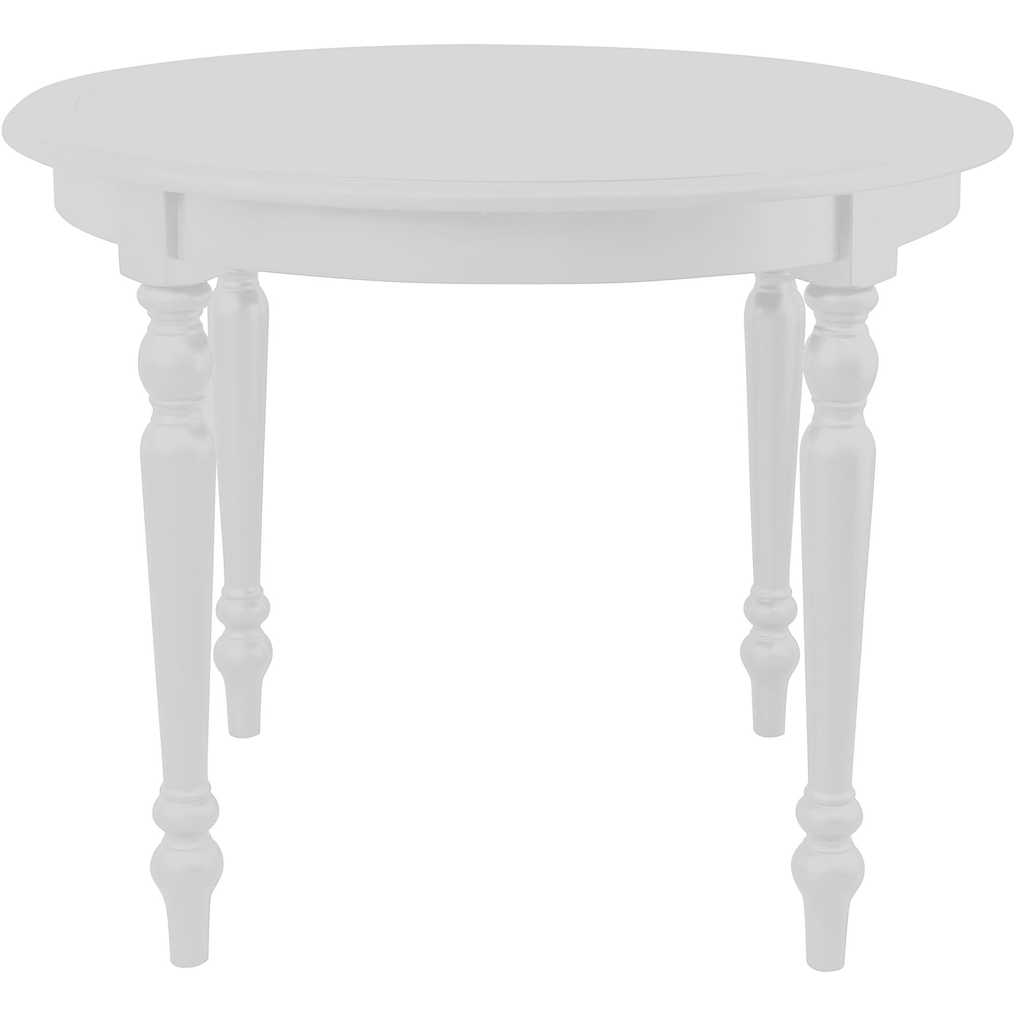 39" White Solid Wood Round Top Dining Table