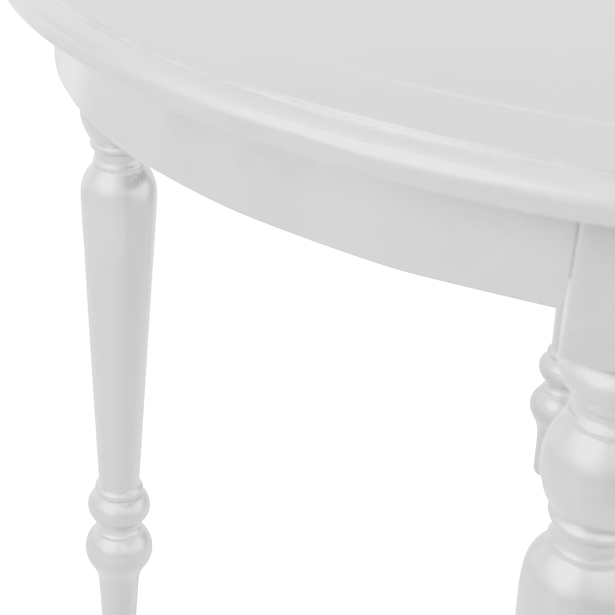 39" White Solid Wood Round Top Dining Table
