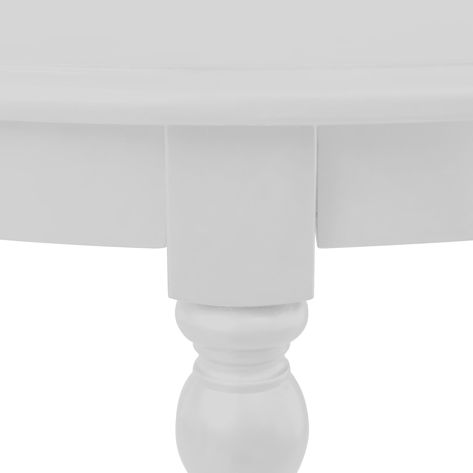 39" White Solid Wood Round Top Dining Table