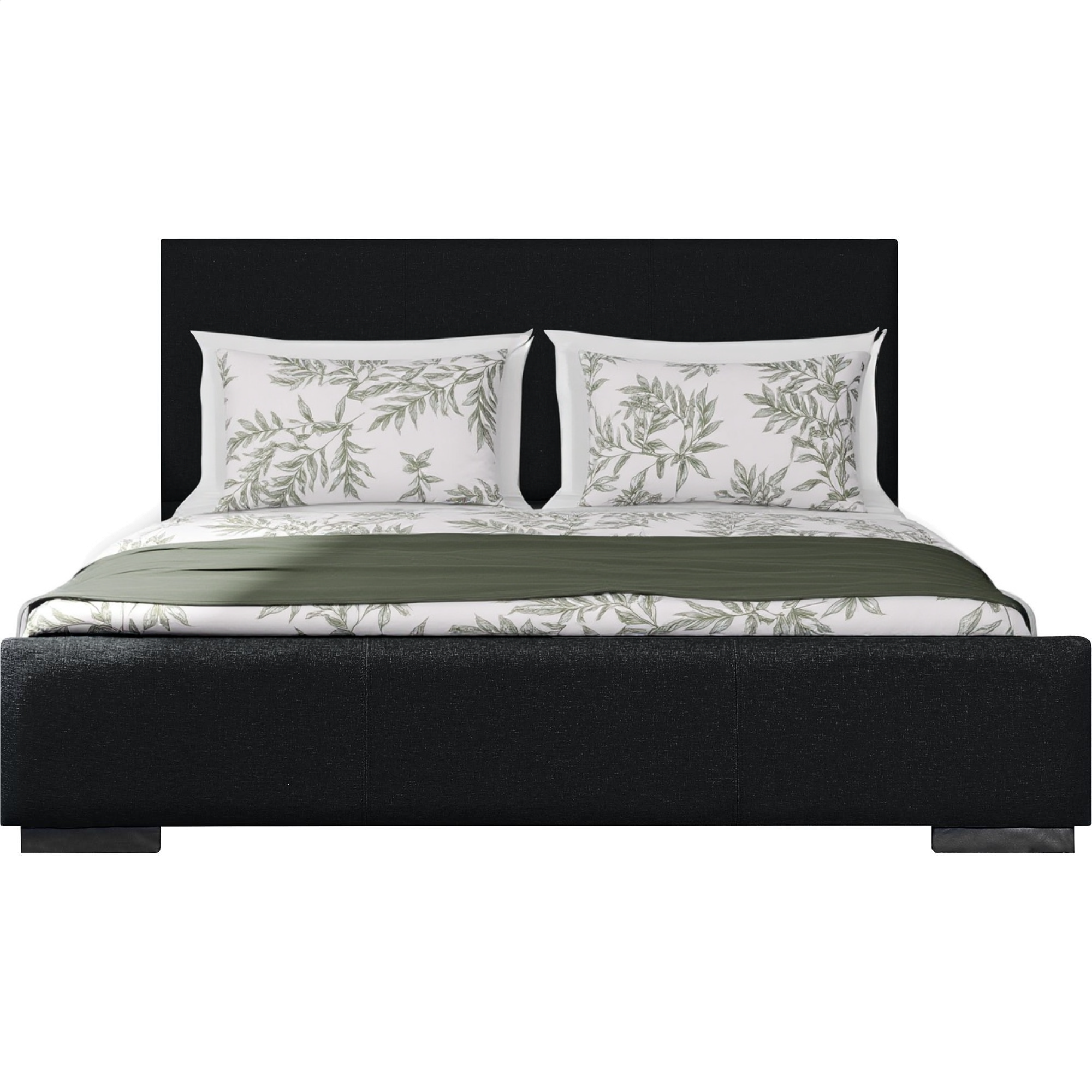 Black Upholstered Queen Bed Frame