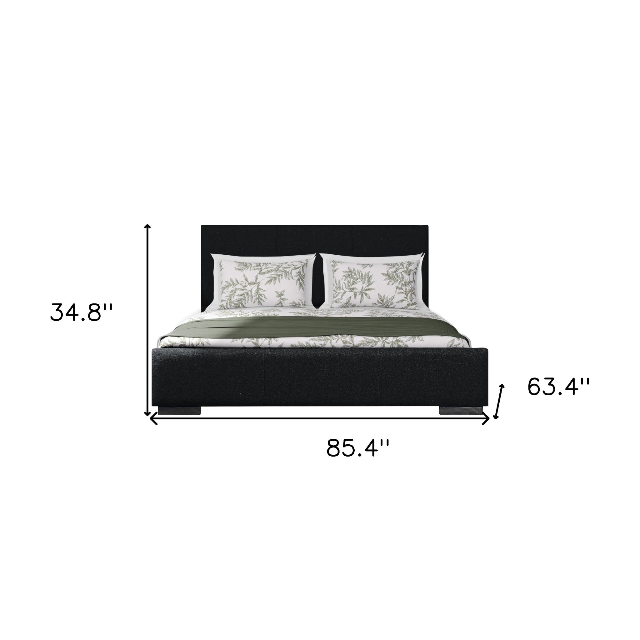 Black Upholstered Queen Bed Frame