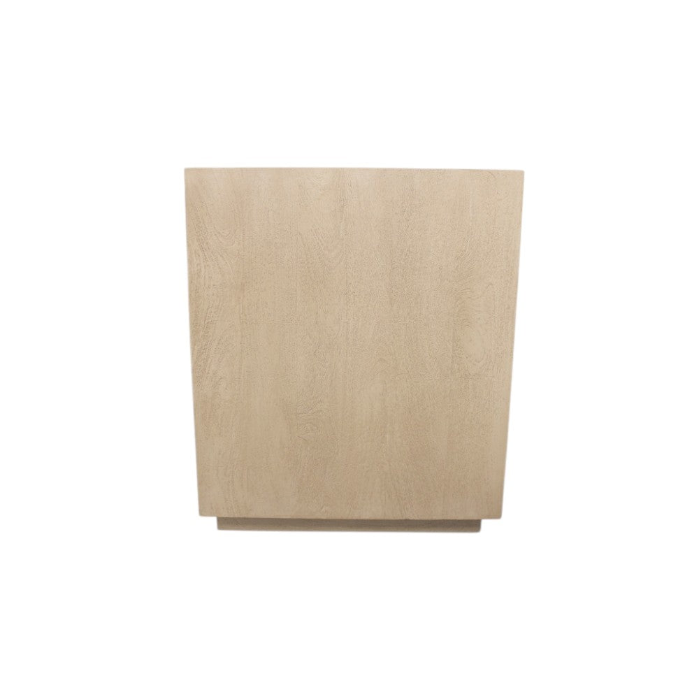 24" Natural Solid Wood Three Drawer Nightstand