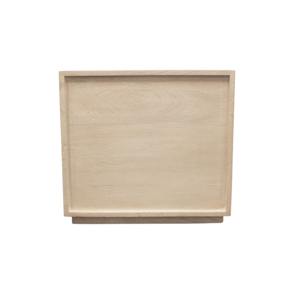 24" Natural Solid Wood Three Drawer Nightstand