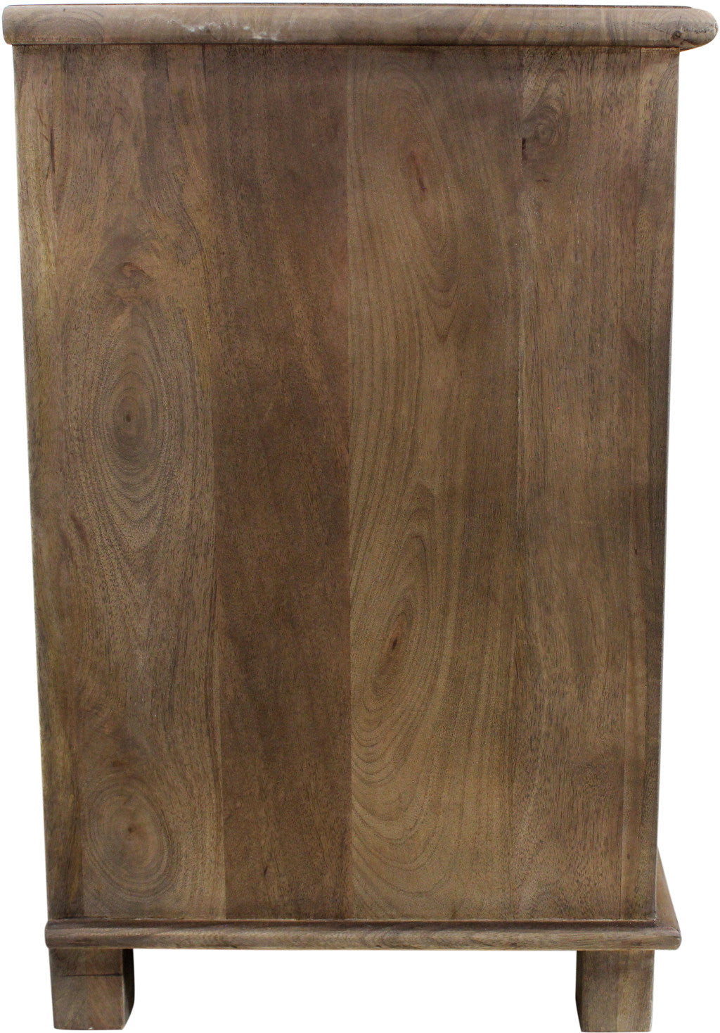 28" Distressed Brown Three Drawer Solid Wood Nightstand