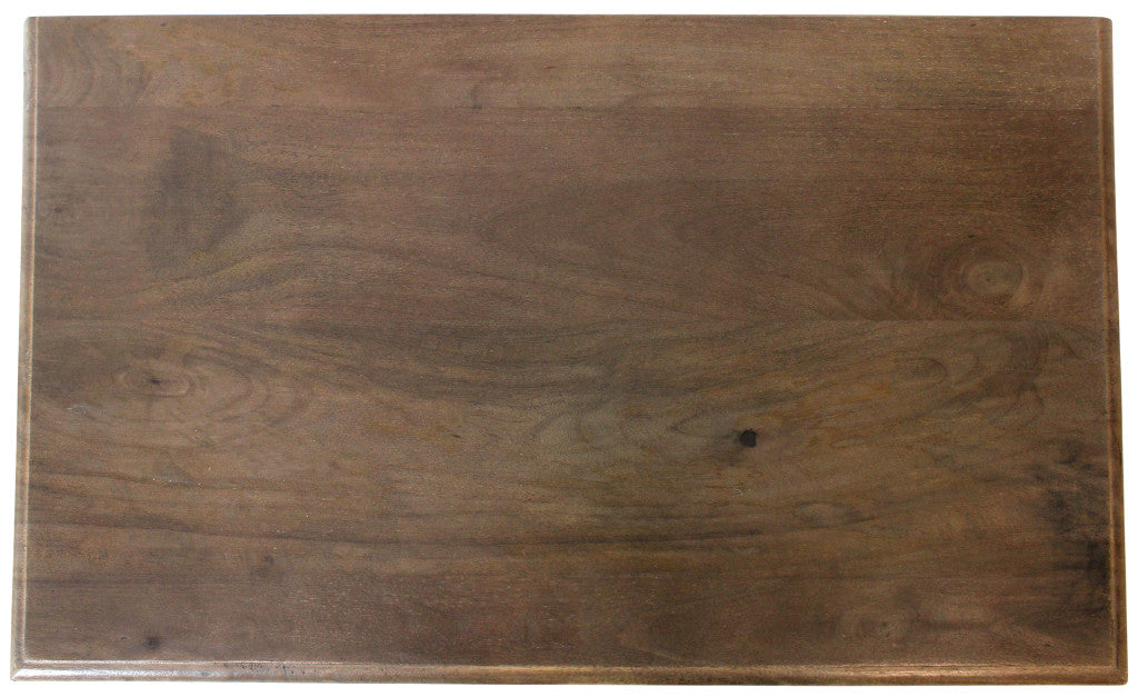 28" Distressed Brown Three Drawer Solid Wood Nightstand
