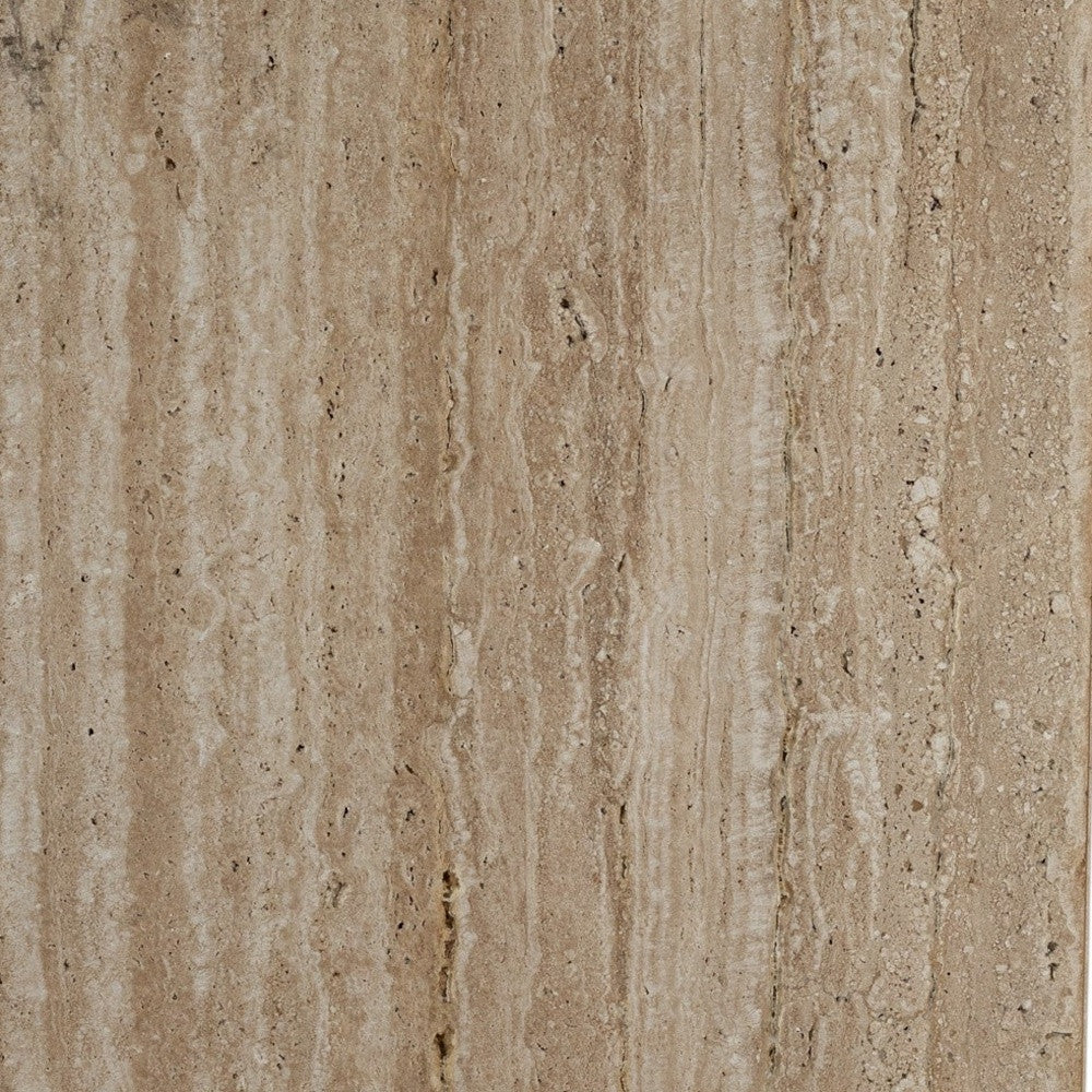 20" Beige Marble Square Block End Table