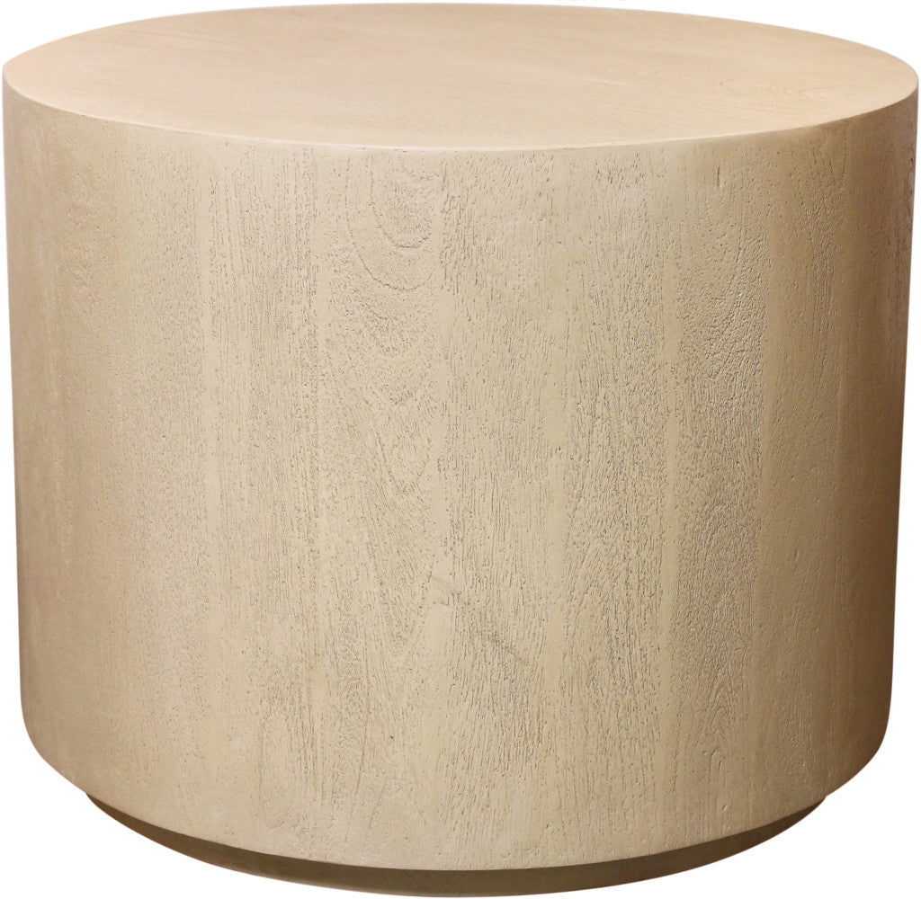 16" Natural Distressed Solid Wood Round End Table
