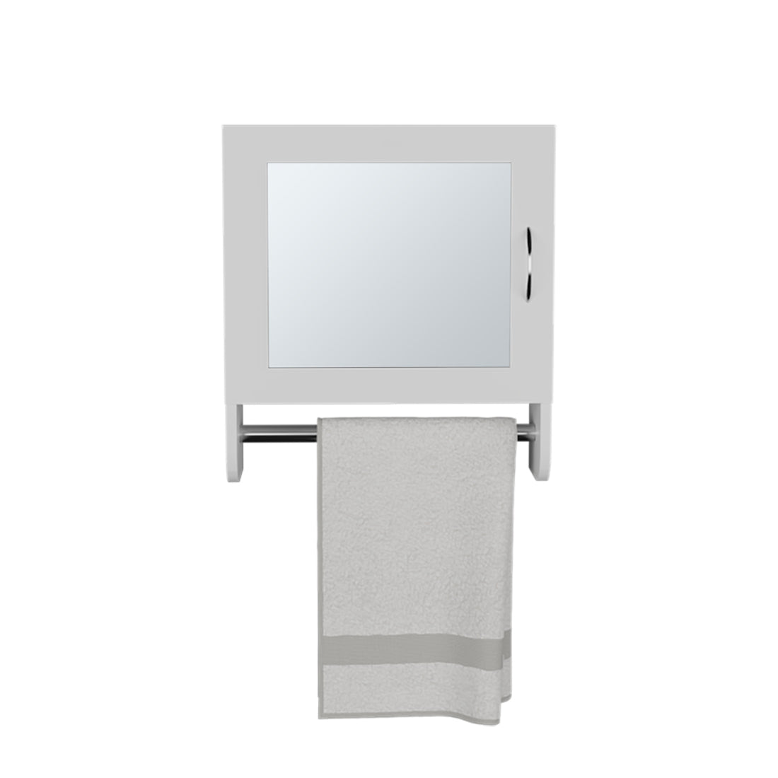 18" White Wood, Metal Floating Bathroom Vanity And Medicine Cabinet With Mirror