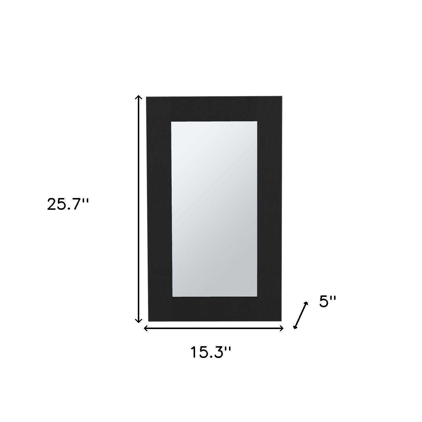 15" Black Wood Floating Bathroom Vanity