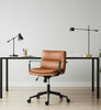 Brown and Black Adjustable Height Swivel Rolling Office Chair