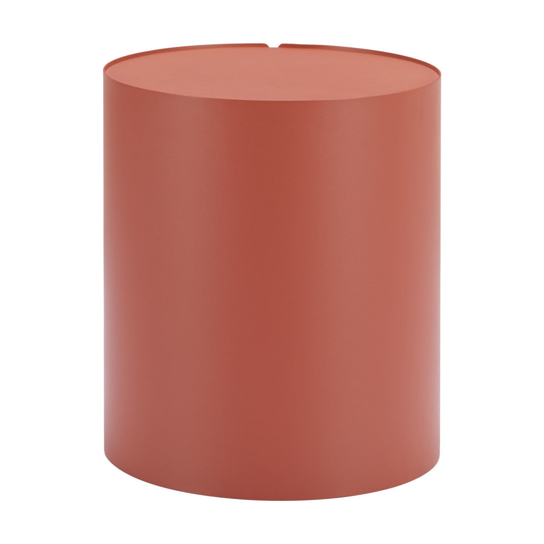 19" Brown Aluminum Round Drum End Table