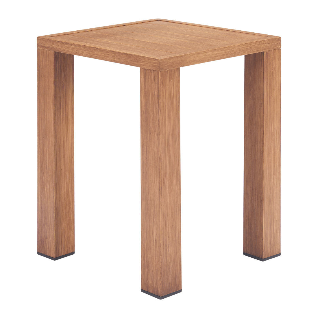 16" Brown Faux Wood Look Aluminum Outdoor Side Table