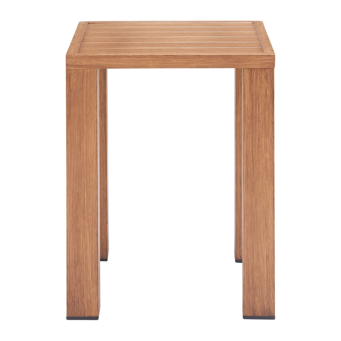 16" Brown Faux Wood Look Aluminum Outdoor Side Table