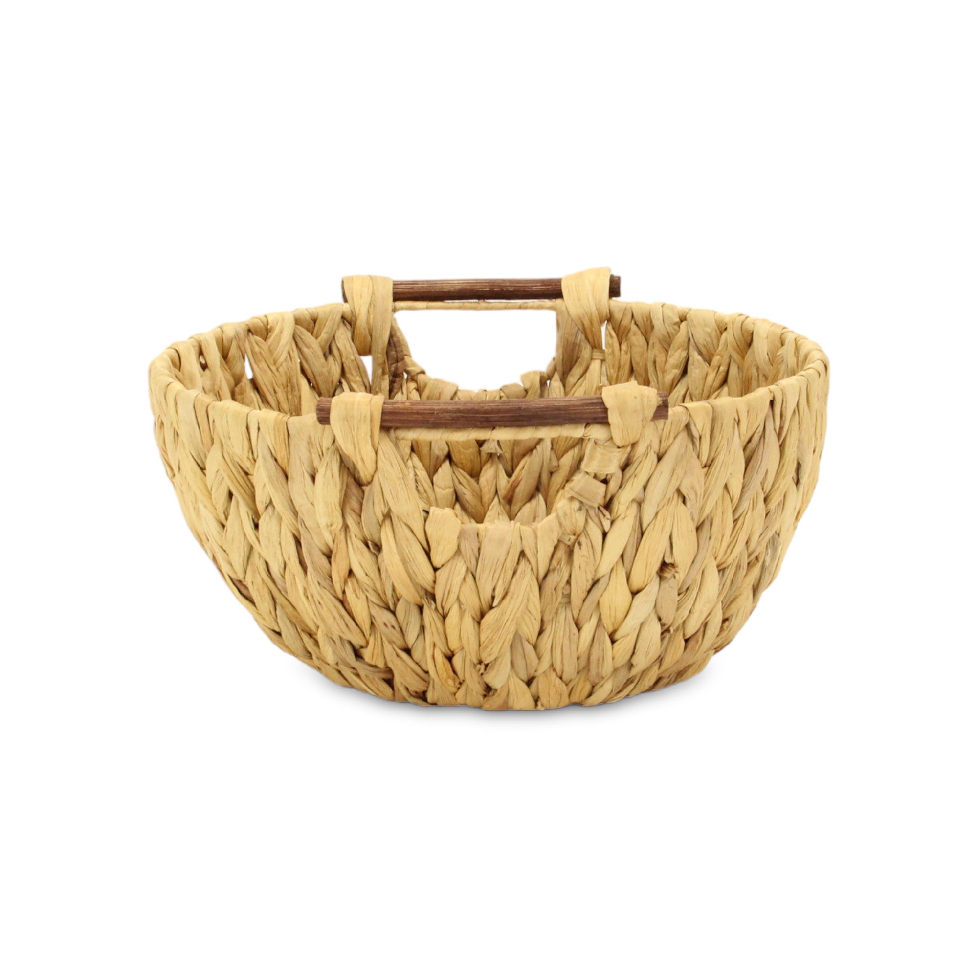 13" Natural Woven Water Hyacinth Basket