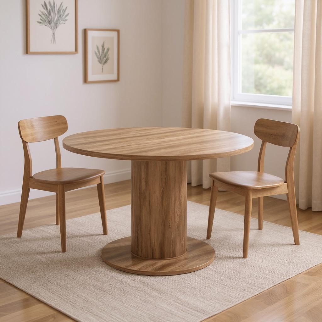 54" Natural And Black Round Convertible Game Table