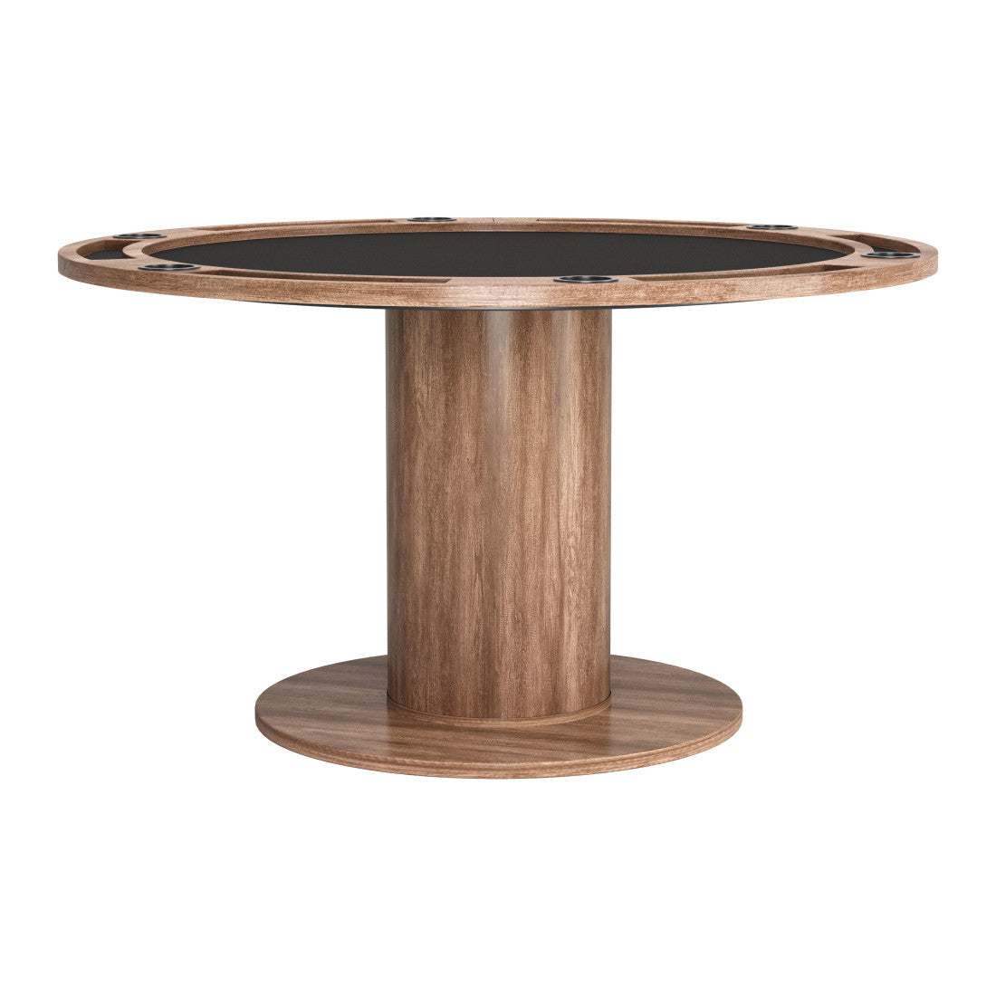54" Natural And Black Round Convertible Game Table