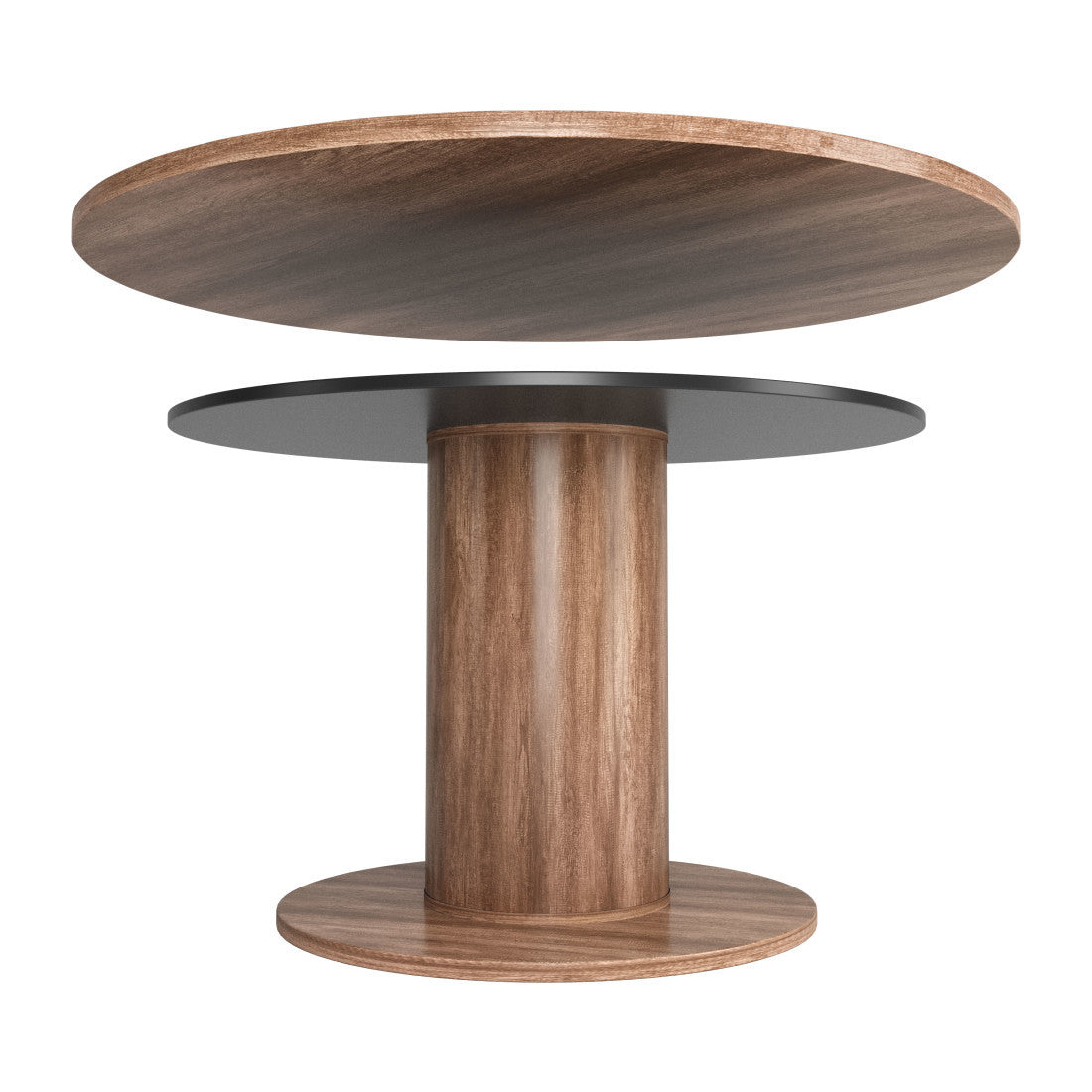 54" Natural And Black Round Convertible Game Table