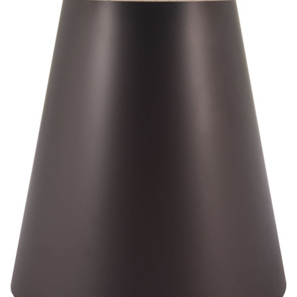 48" Beige and Black Wood and Steel Faux Terrazzo Round Top Dining Table